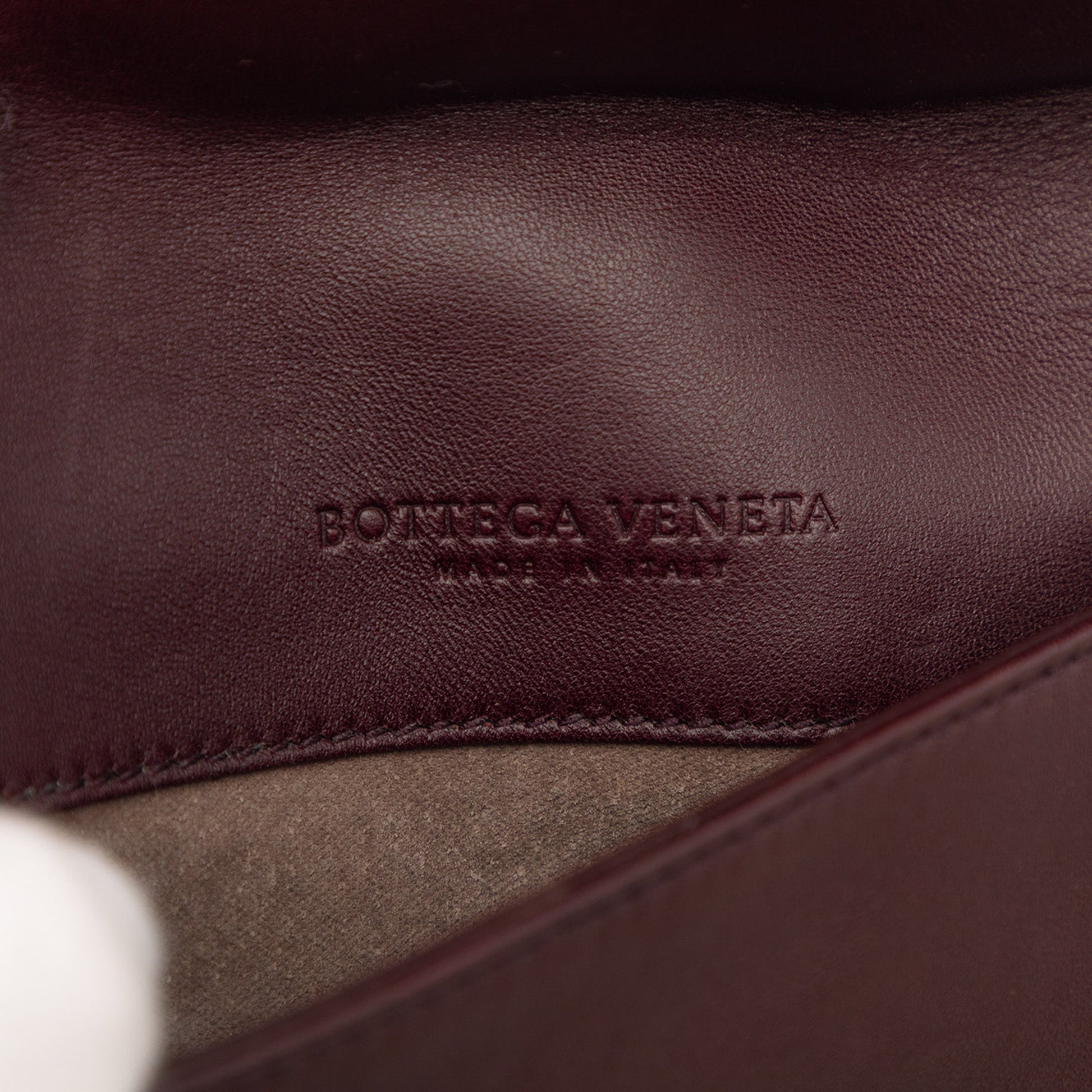 Intrecciato Trimmed Leather Double Sided Flap Satchel