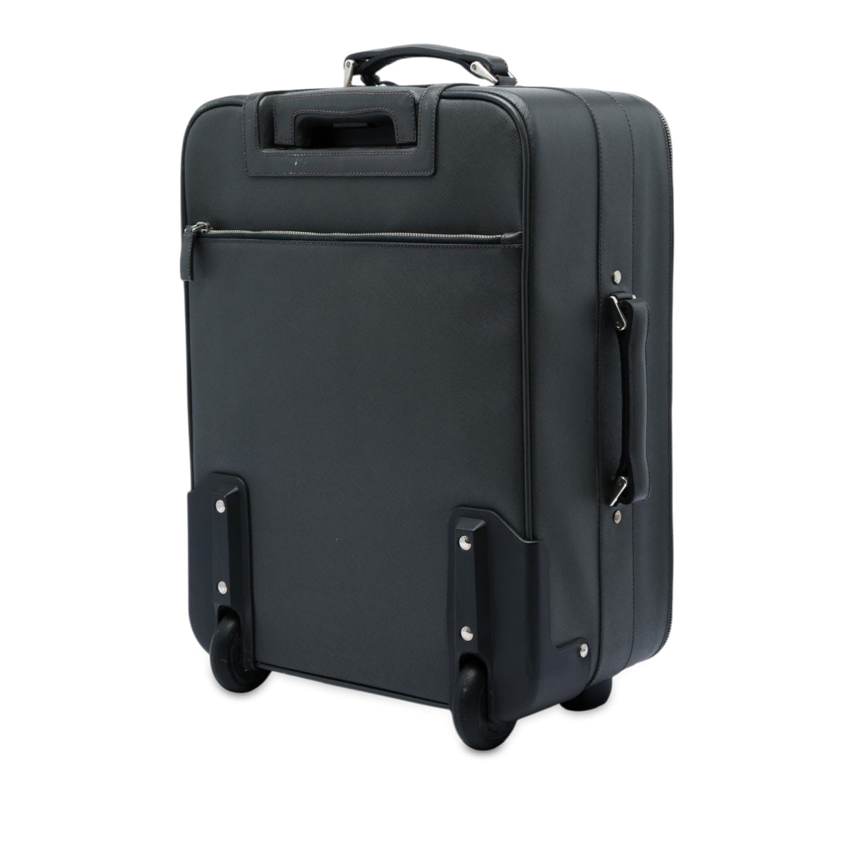 Prada Saffiano Rolling Trolley Suitcase — Black