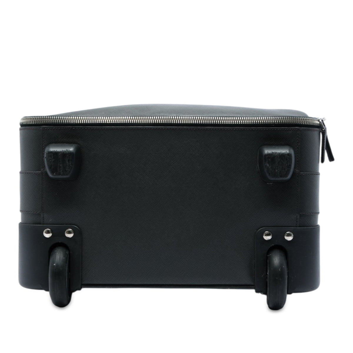 Prada Saffiano Rolling Trolley Suitcase — Black