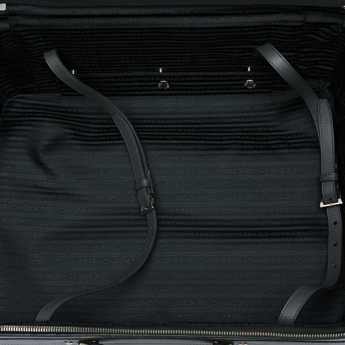 Prada Saffiano Rolling Trolley Suitcase — Black