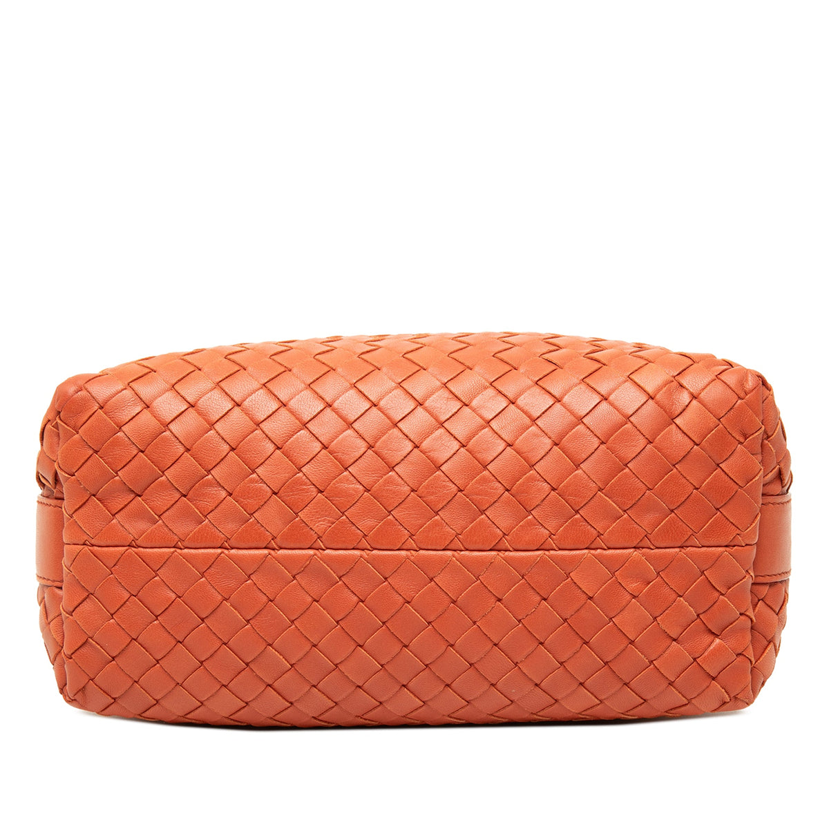 Bottega Veneta Mini Nappa Intrecciato Wallace Handbag — Orange