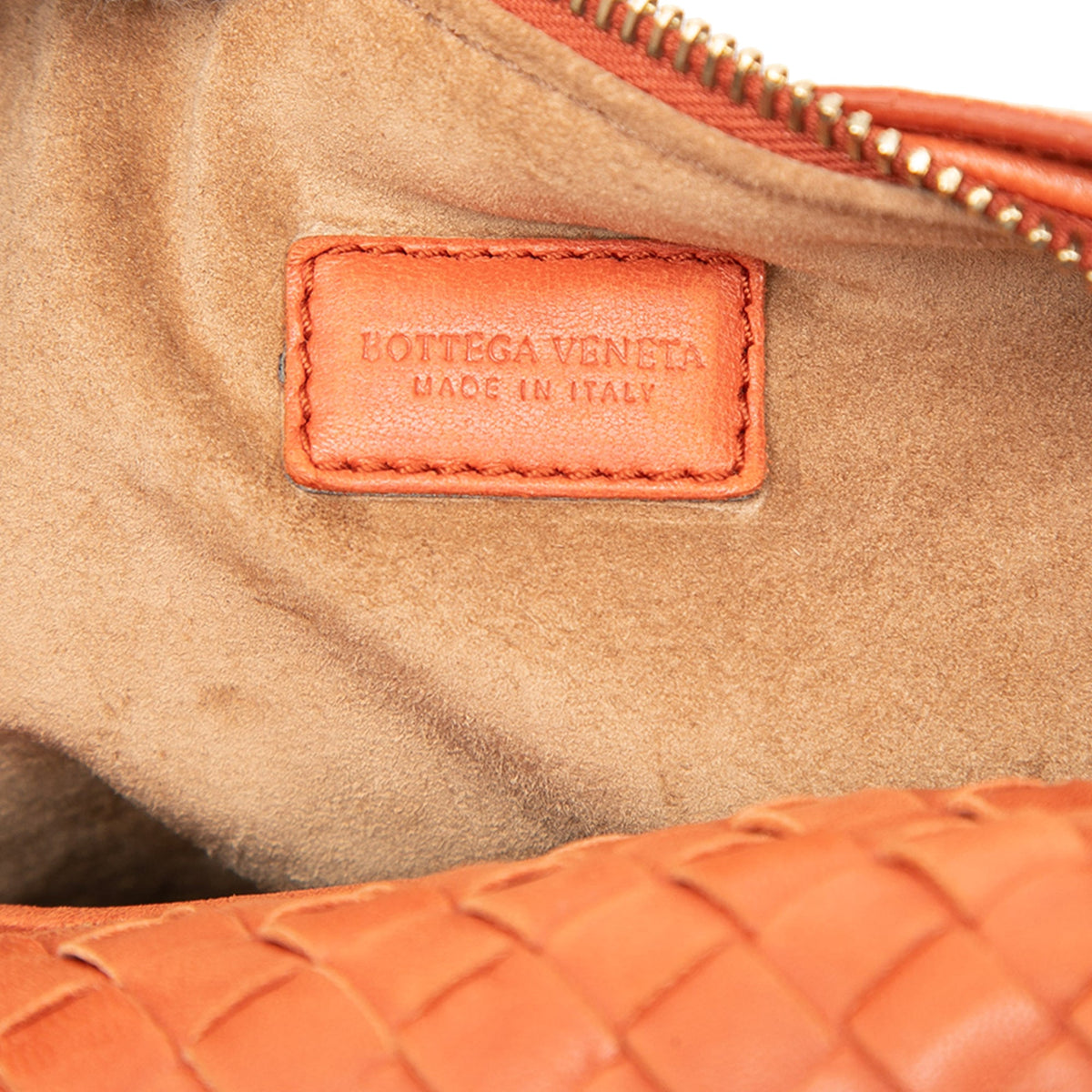 Bottega Veneta Mini Nappa Intrecciato Wallace Handbag — Orange