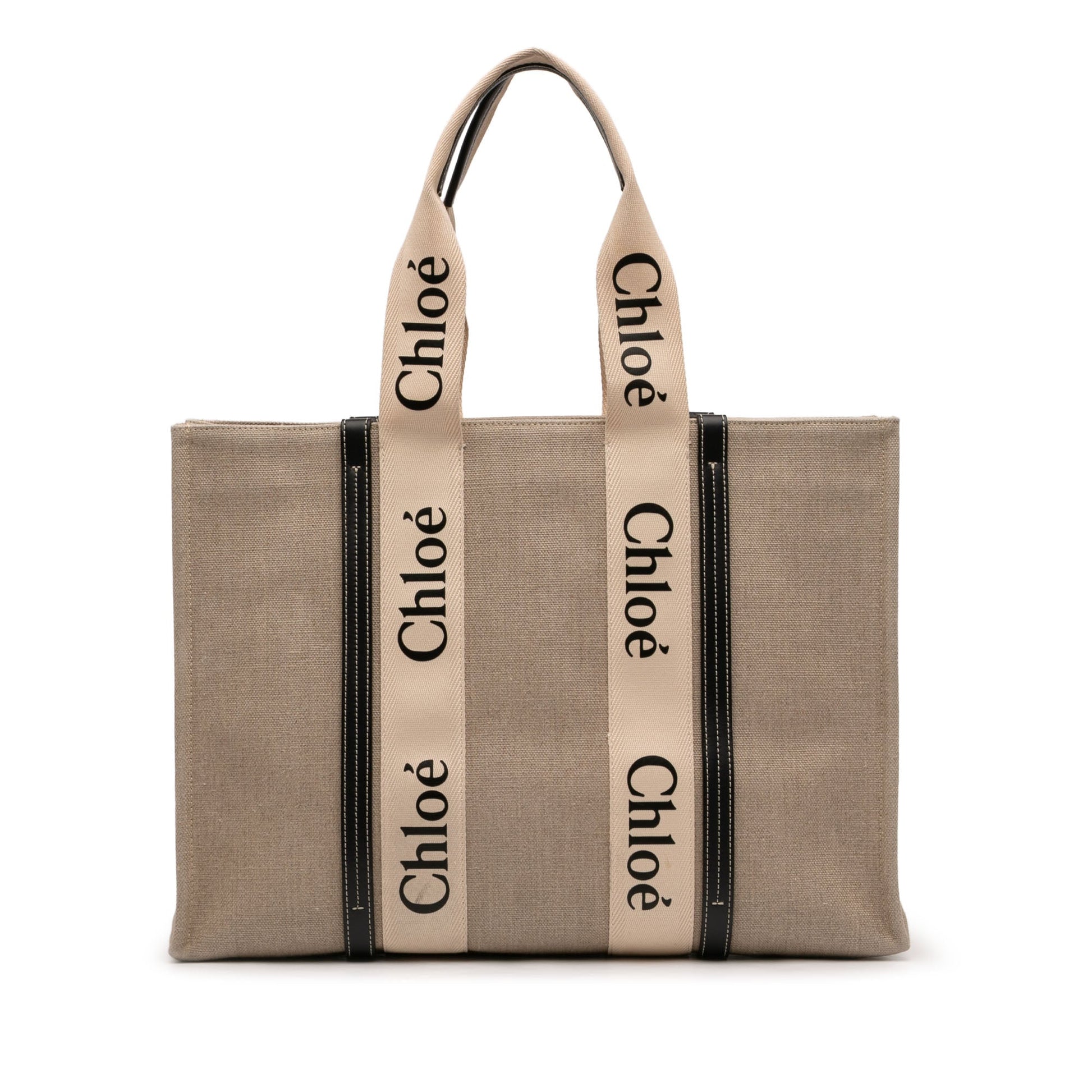 Chloé Large Woody Canvas Tote Bag
