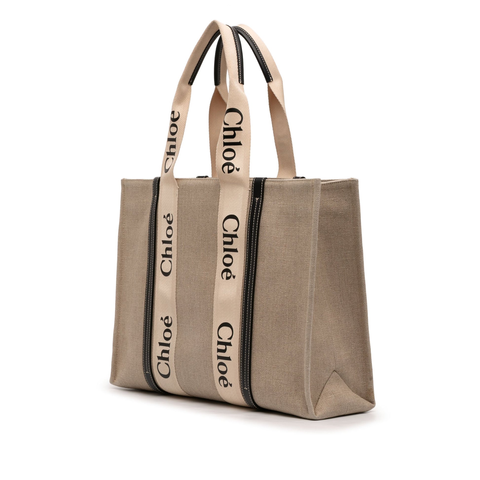Chloé Large Woody Canvas Tote Bag
