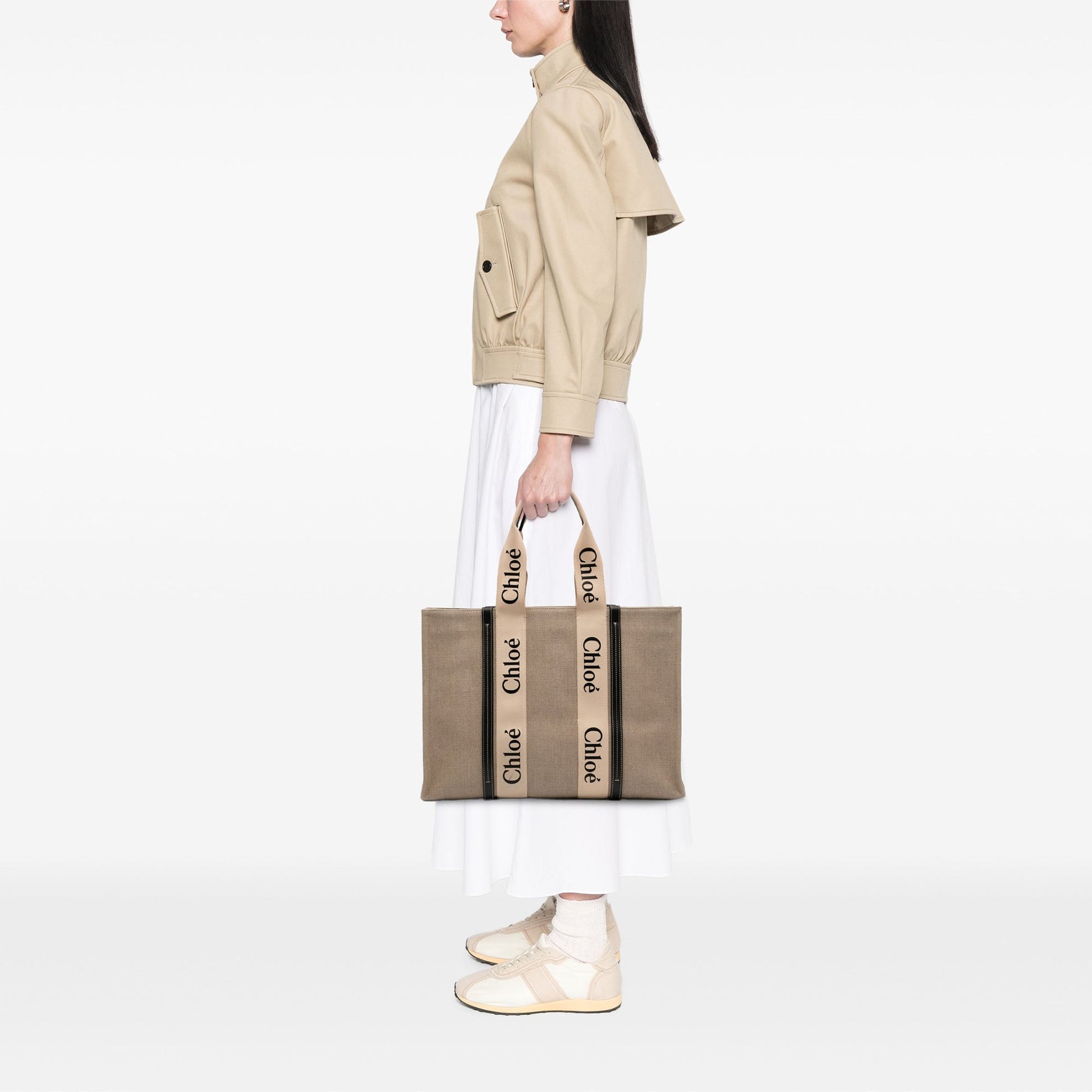 Chloé Large Woody Canvas Tote Bag