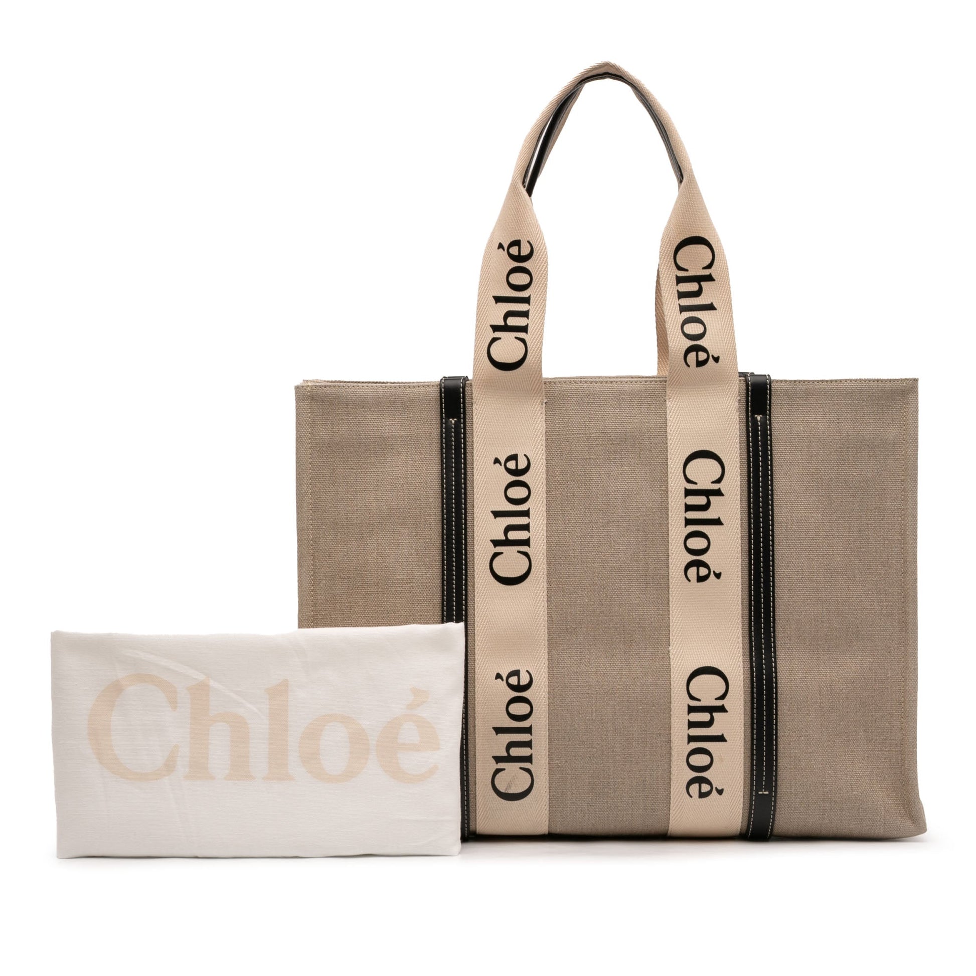 Chloé Large Woody Canvas Tote Bag