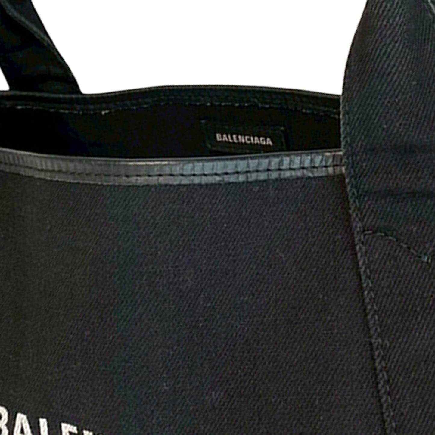 Balenciaga Canvas Navy Cabas Tote S