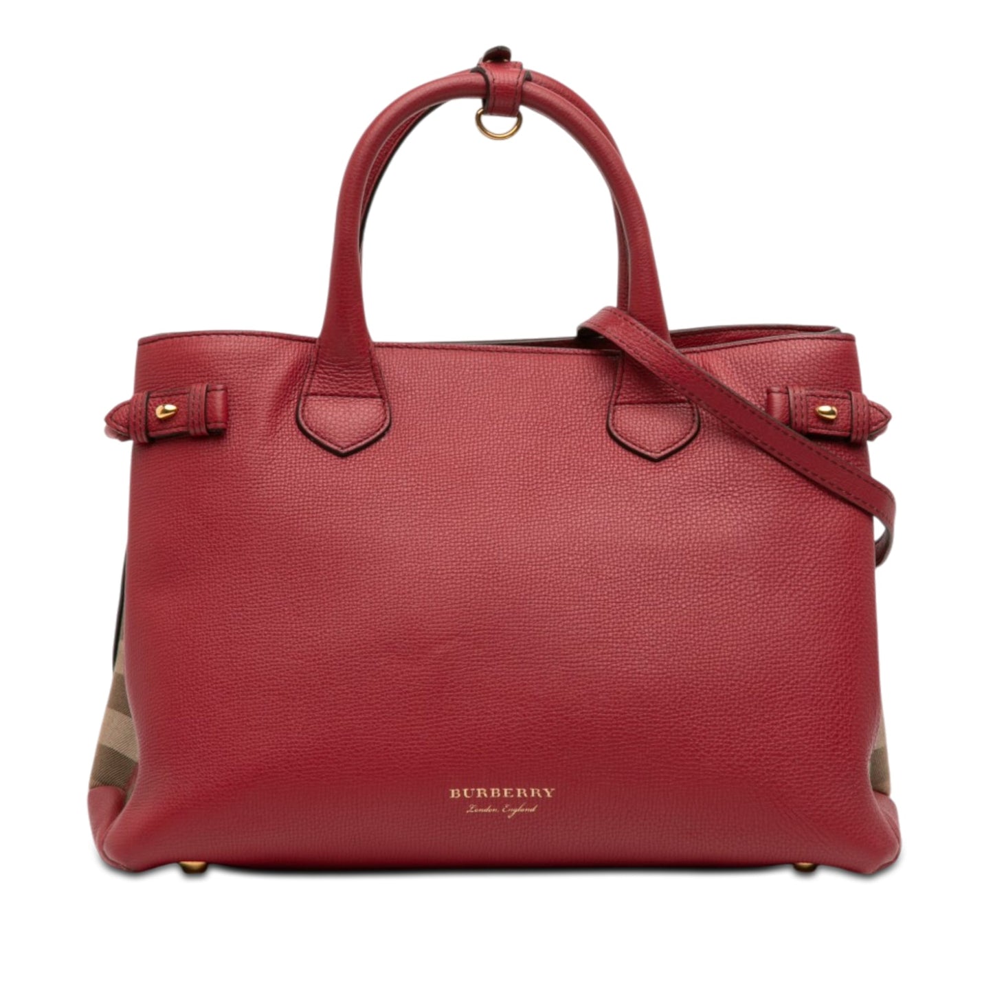 Burberry Medium Leather and House Check Banner Satchel