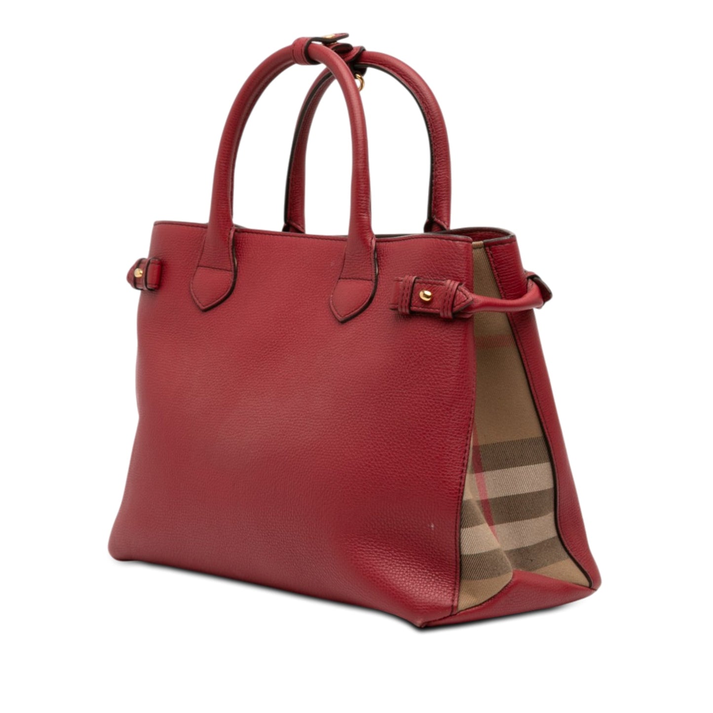 Burberry Medium Leather and House Check Banner Satchel