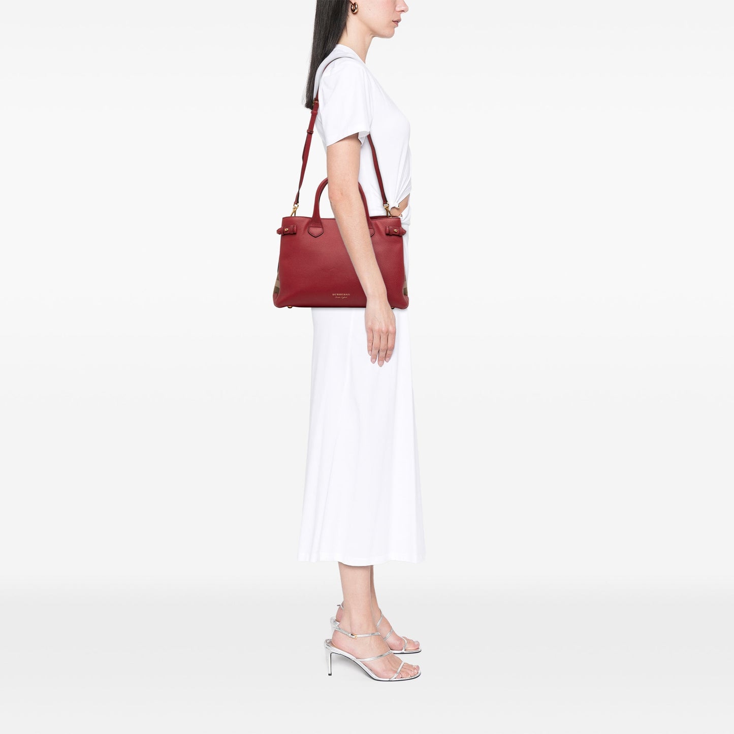 Burberry Medium Leather and House Check Banner Satchel