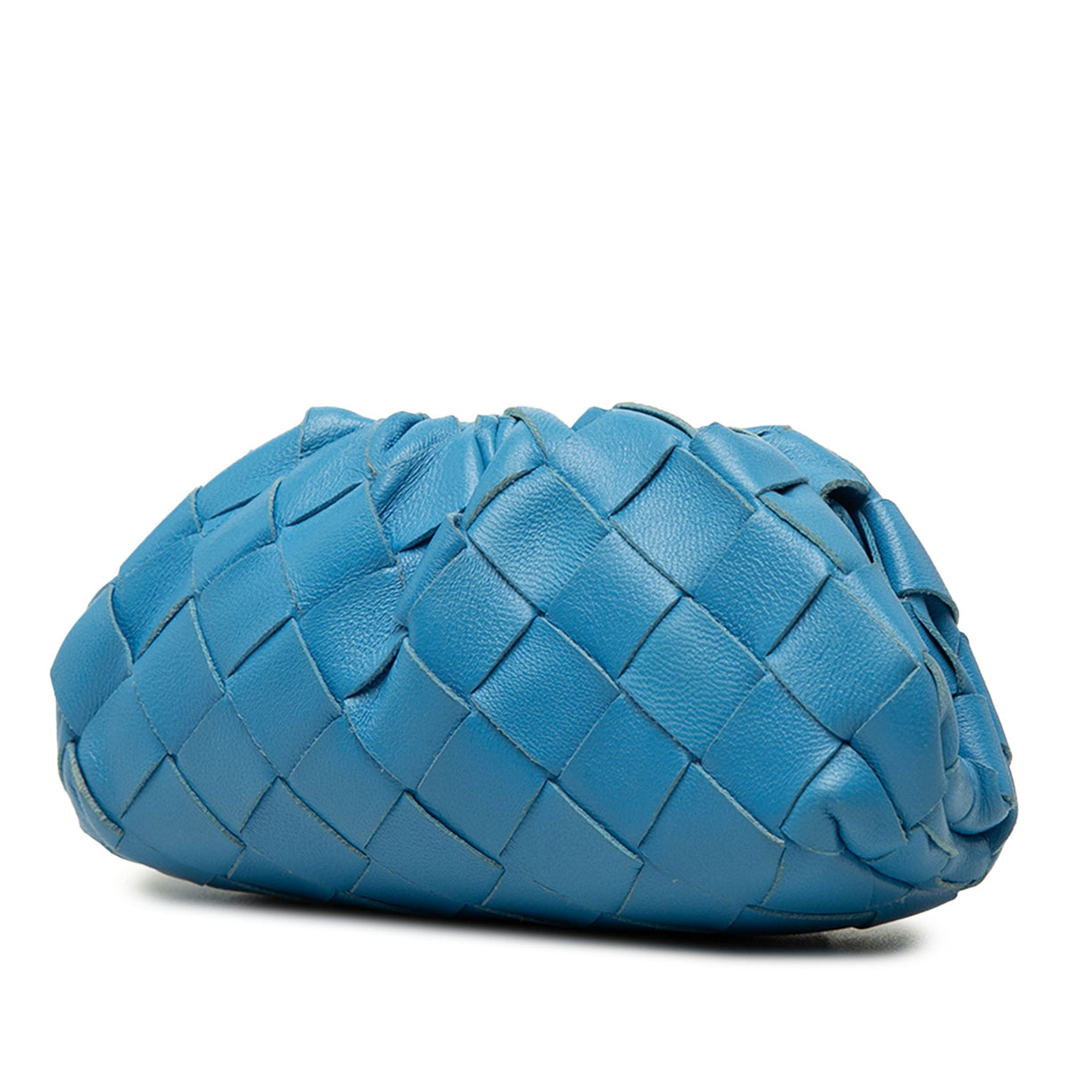 Bottega Veneta Nappa Intrecciato The Extra Mini Pouch Crossbody — Blue