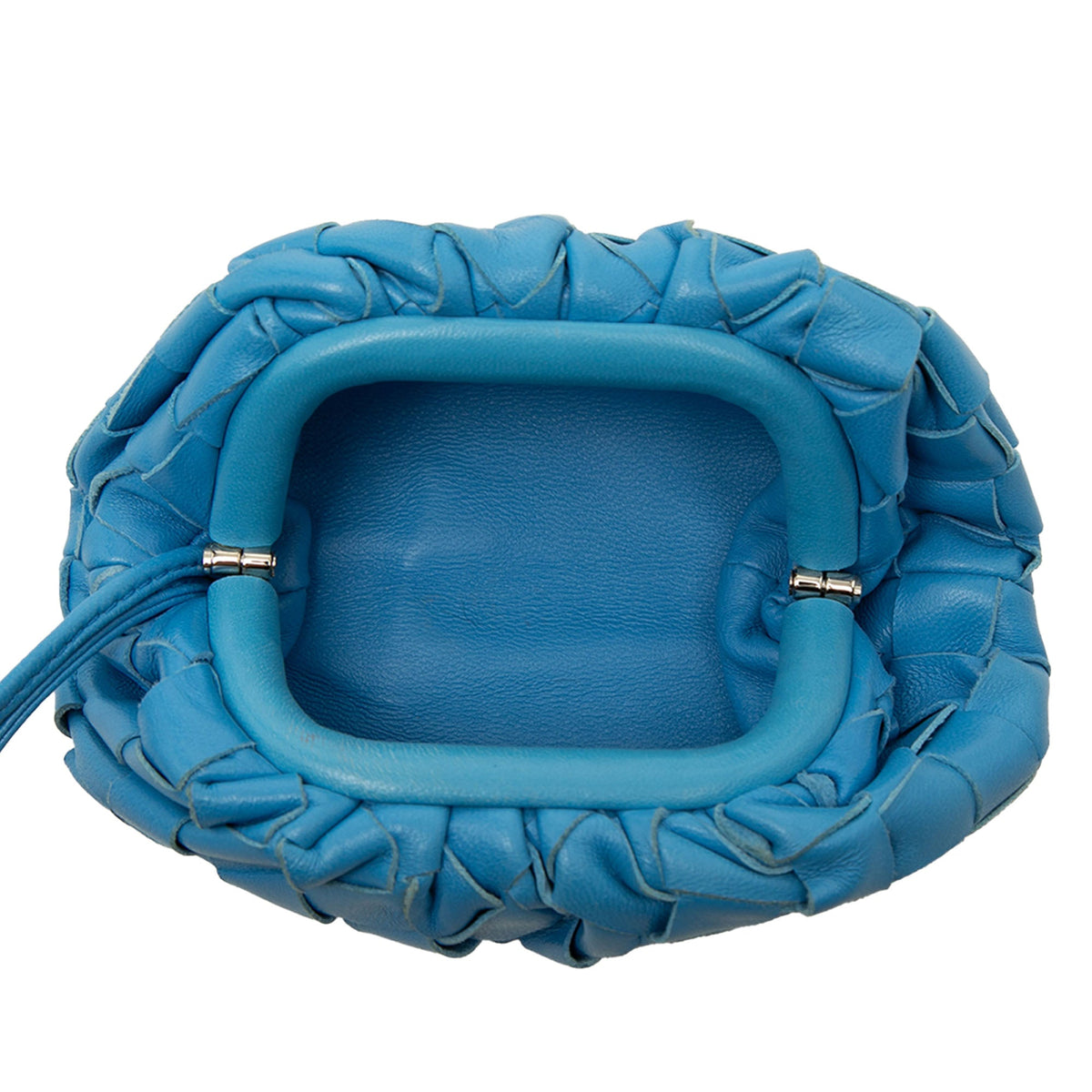 Bottega Veneta Nappa Intrecciato The Extra Mini Pouch Crossbody — Blue