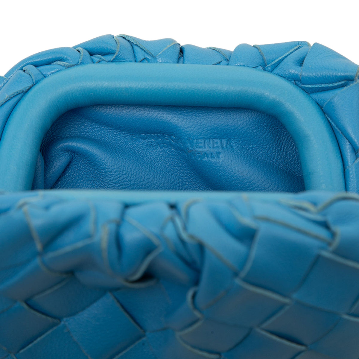 Bottega Veneta Nappa Intrecciato The Extra Mini Pouch Crossbody — Blue