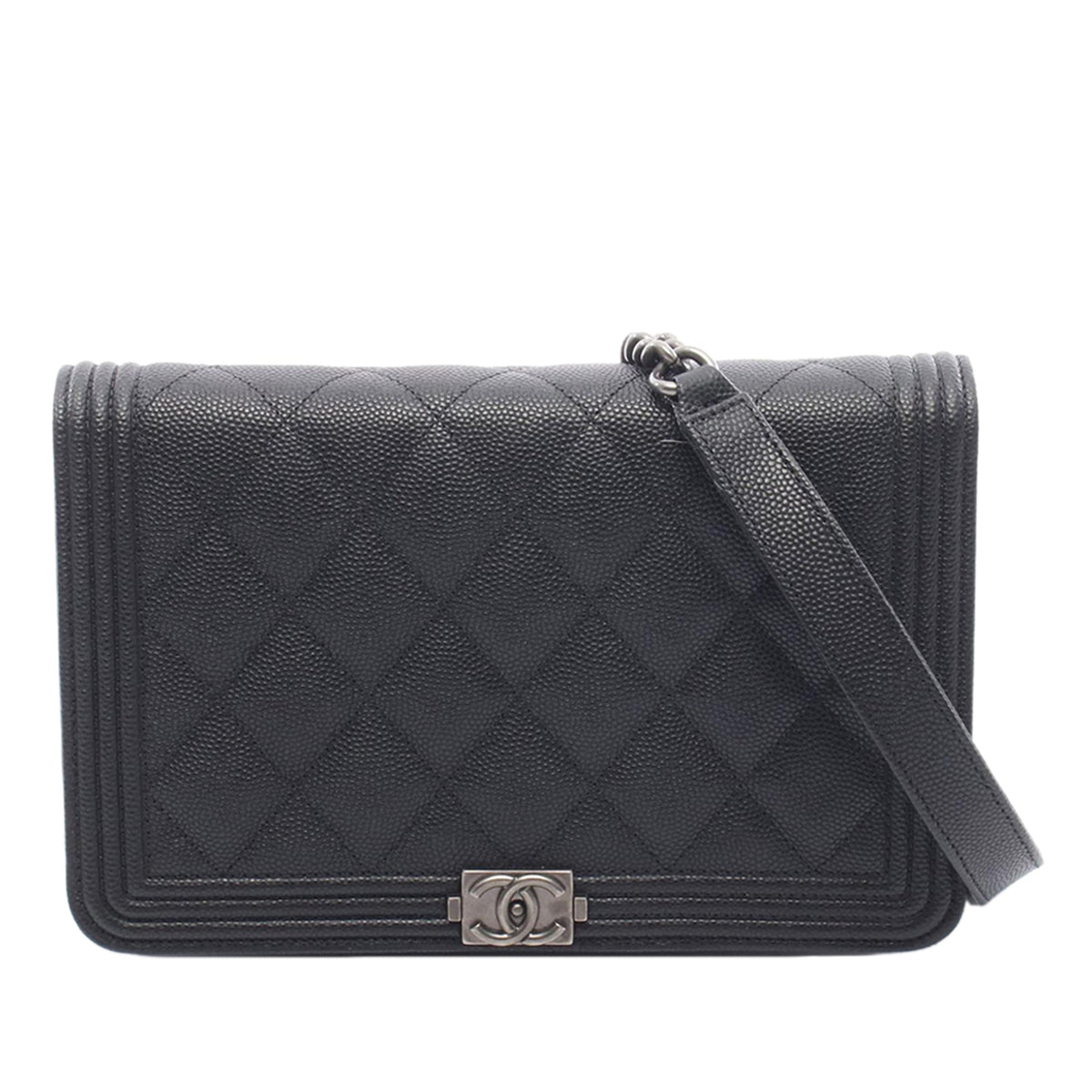 Chanel Quilted Caviar Boy Wallet on Chain