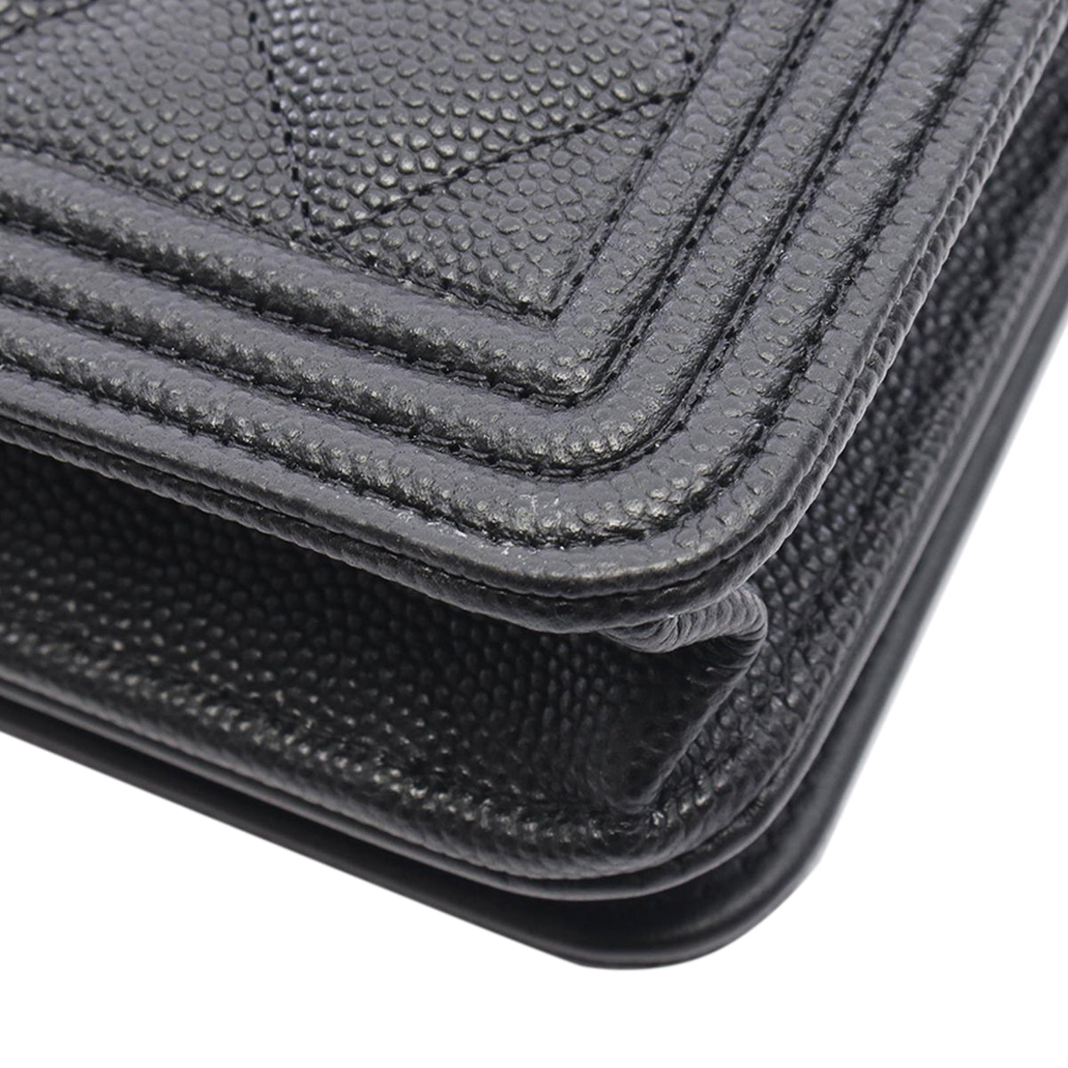 Chanel Quilted Caviar Boy Wallet on Chain
