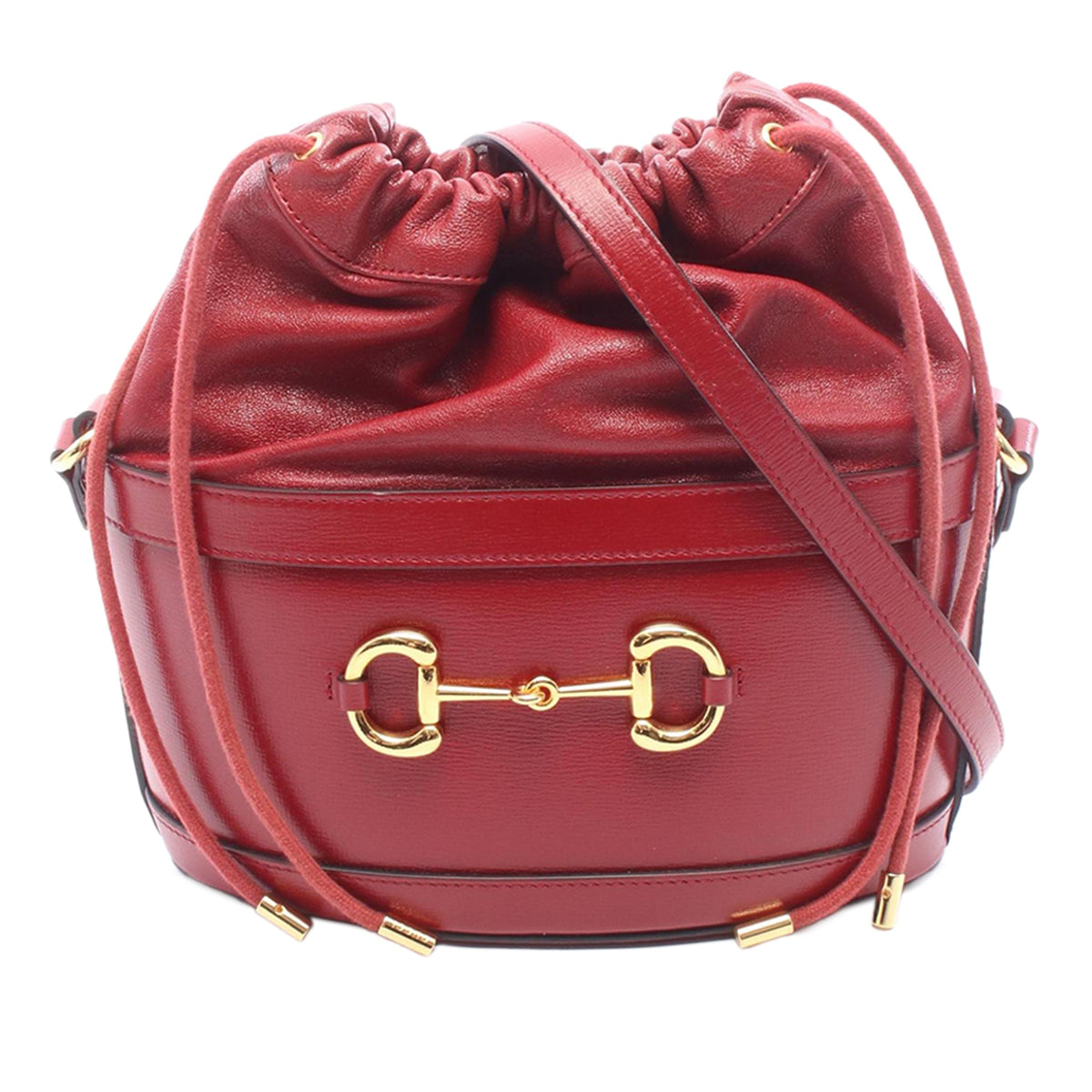 Gucci Calfskin Horsebit 1955 Bucket Bag — Red