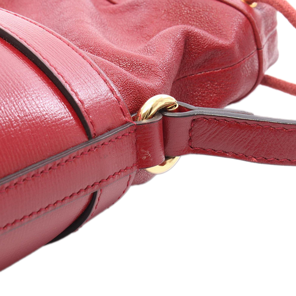 Gucci Calfskin Horsebit 1955 Bucket Bag — Red