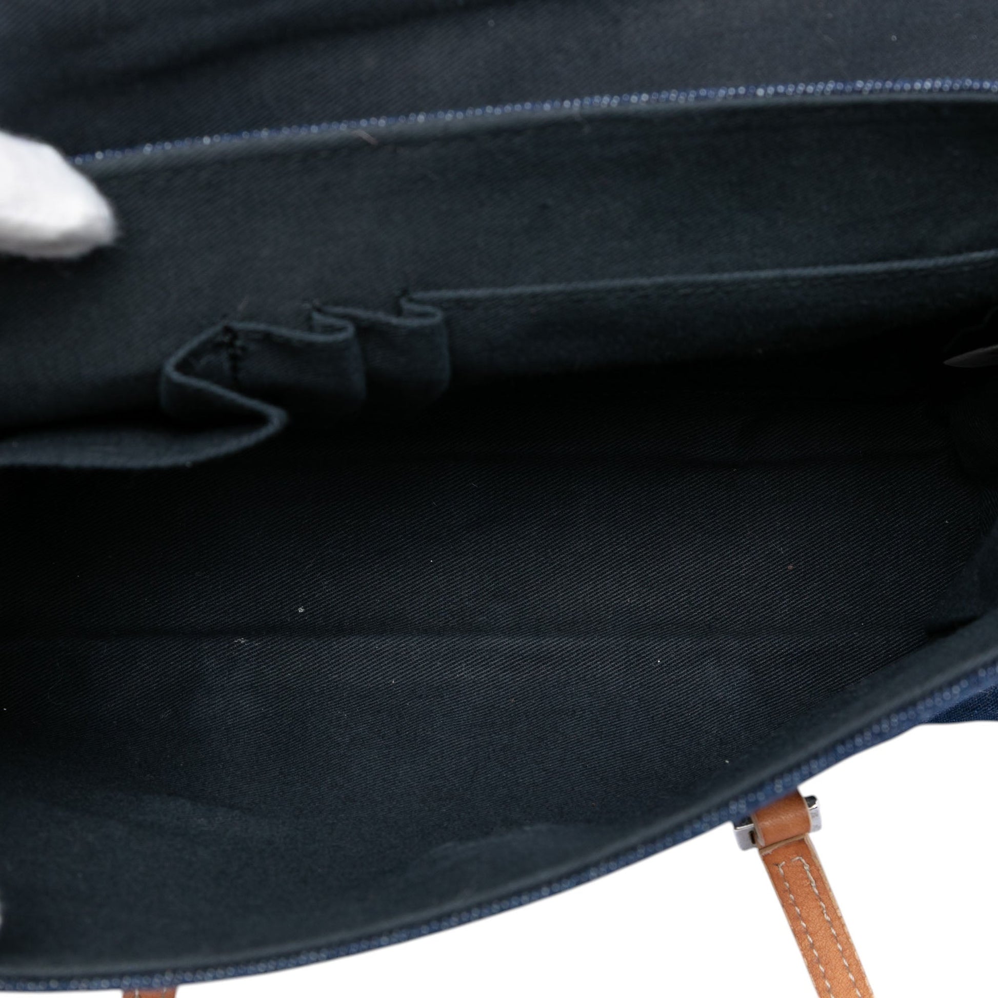Denim and Embossed Leather Handbag