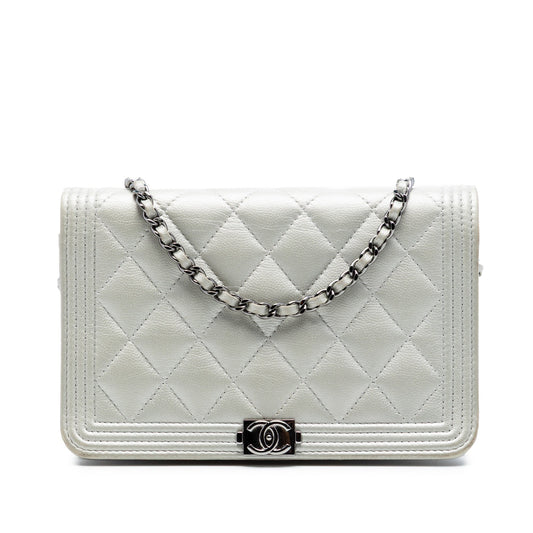 Chanel Quilted Caviar Boy Wallet on Chain
