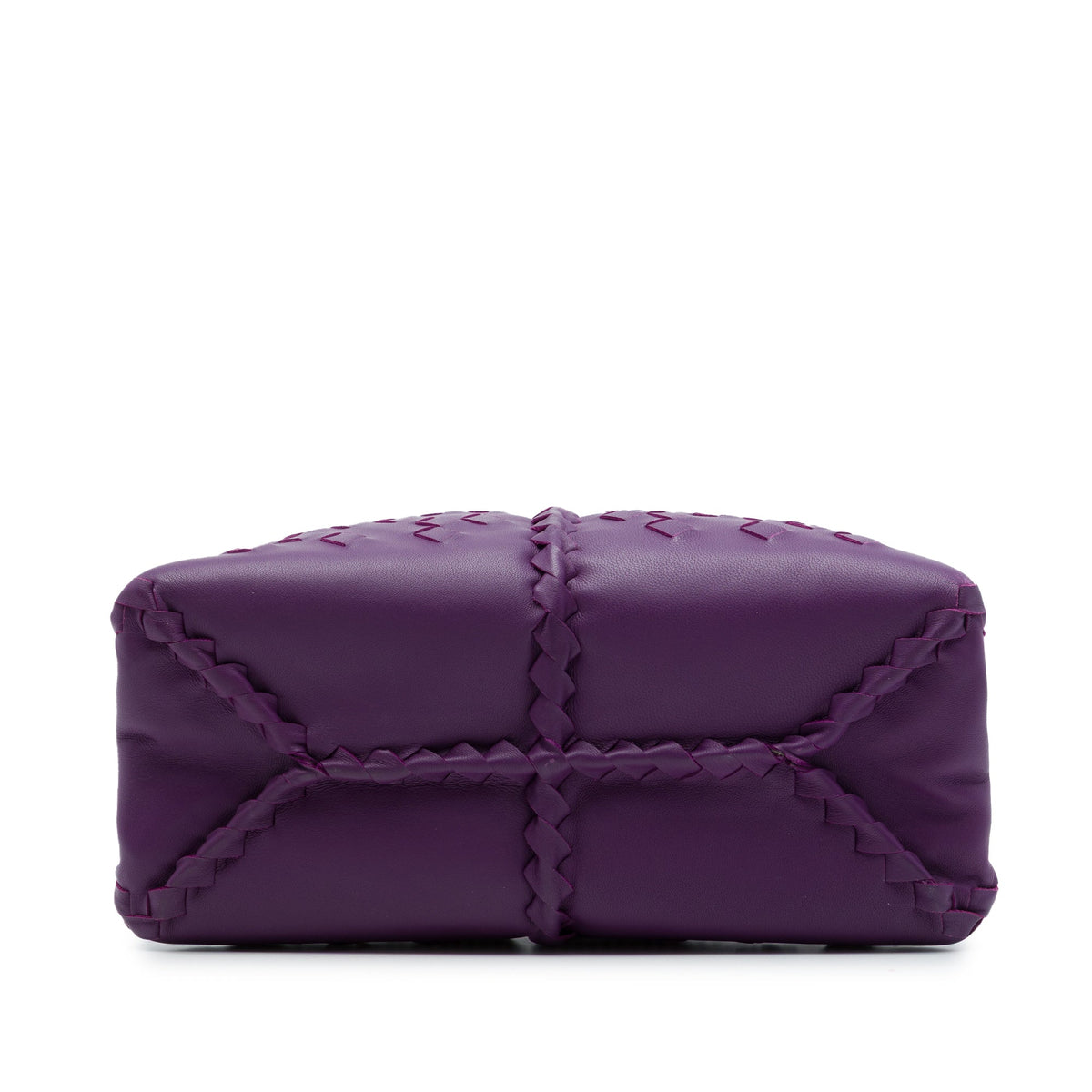 Bottega Veneta Nappa Intrecciato Napoli Satchel — Purple
