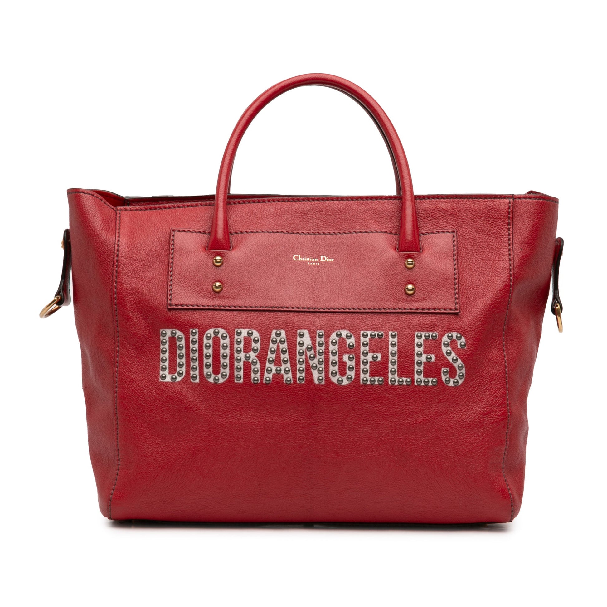 Studded Goatskin Diorangeles Convertible Tote
