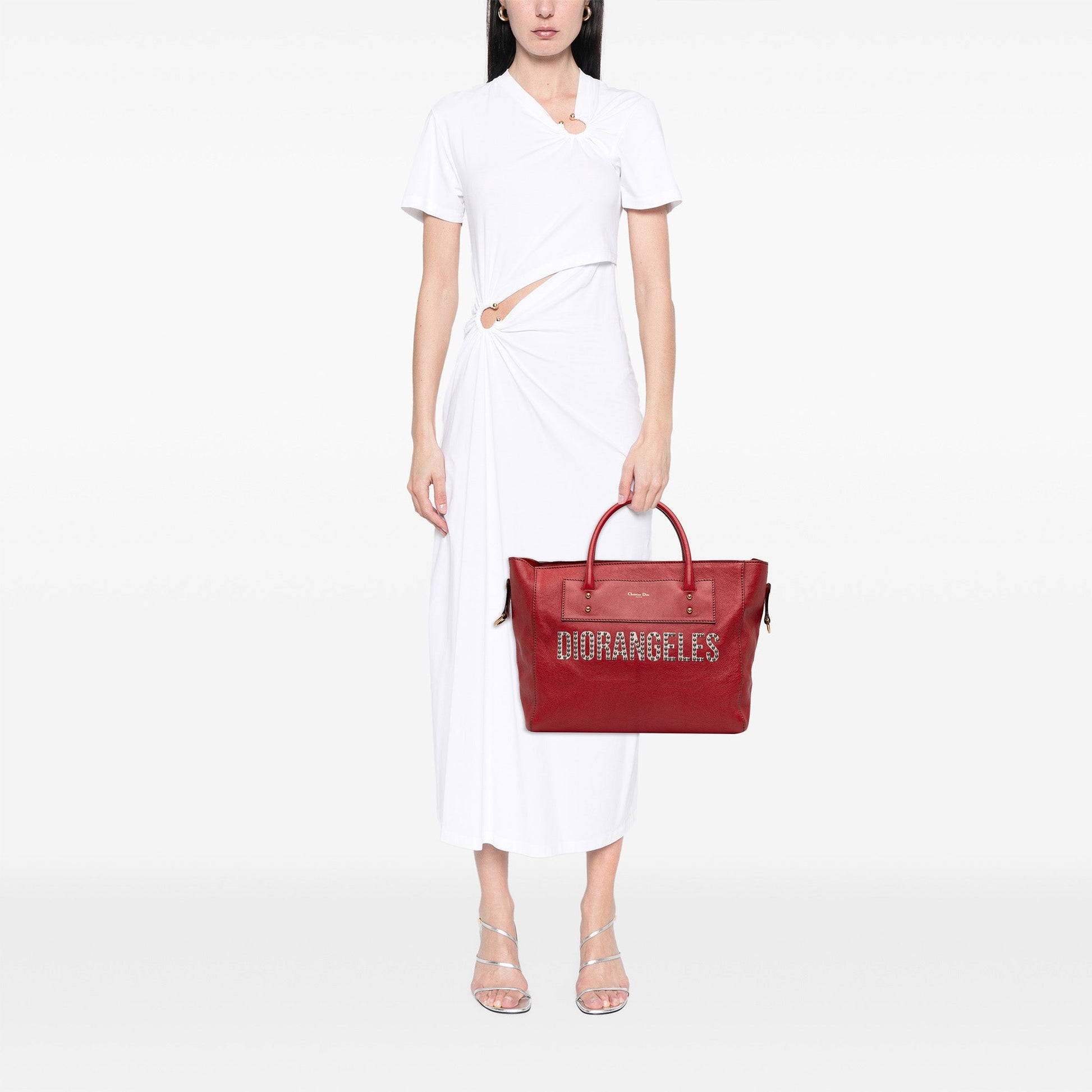 Studded Goatskin Diorangeles Convertible Tote