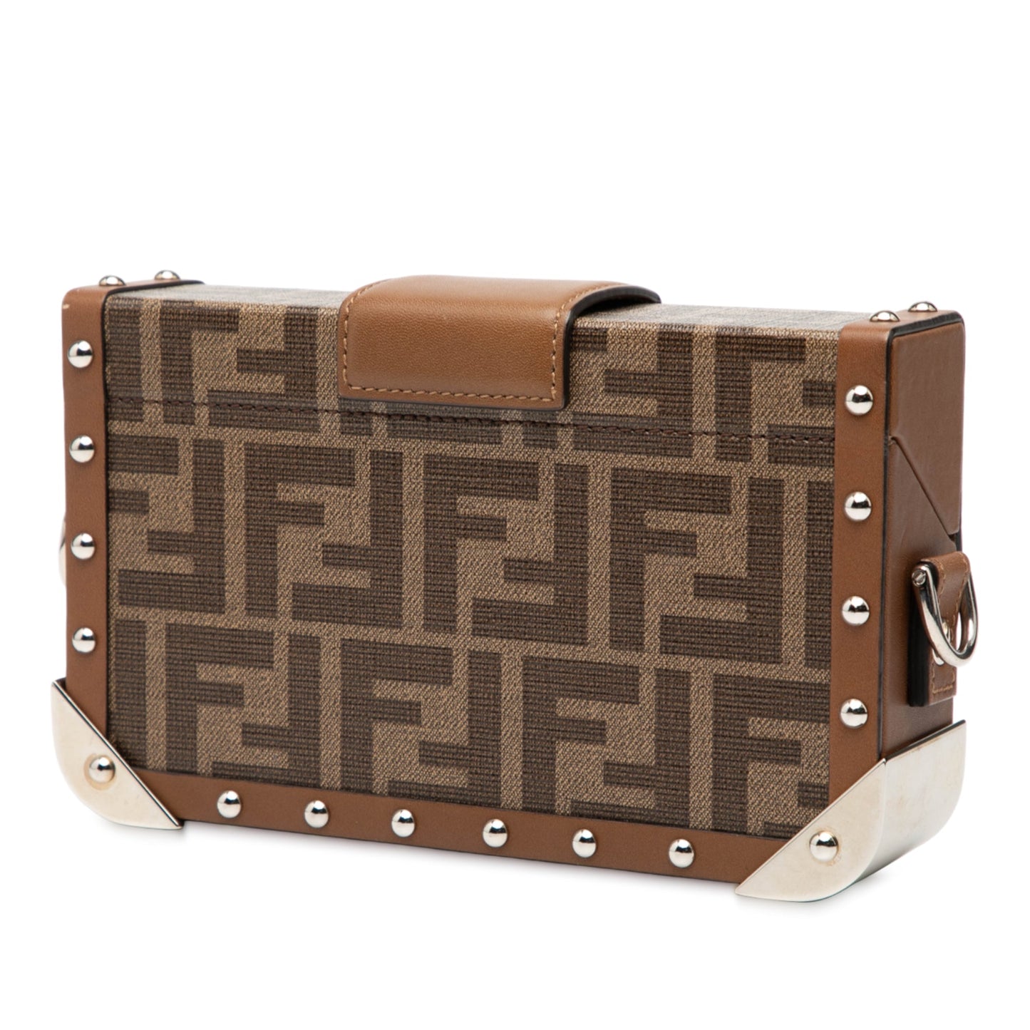 Fendi Mini Zucca Coated Canvas Trunk Baguette Crossbody