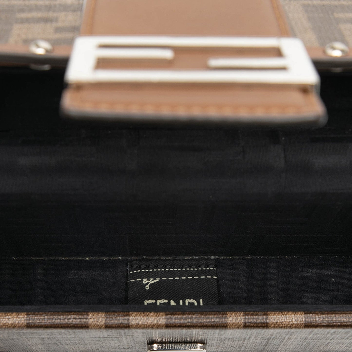 Fendi Mini Zucca Coated Canvas Trunk Baguette Crossbody