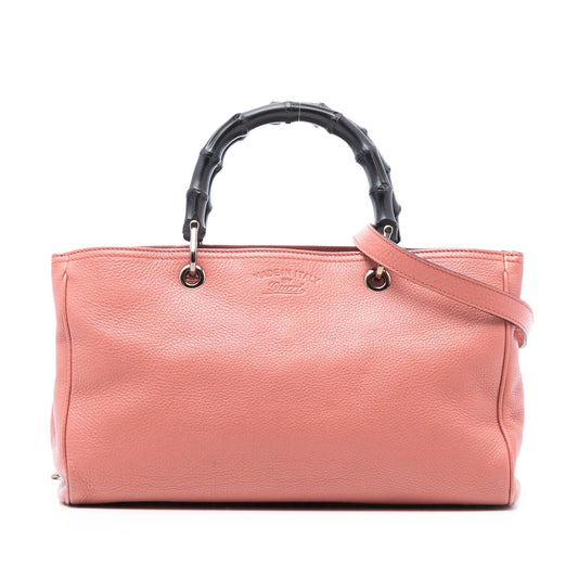 Gucci Medium Calfskin Bamboo Shopper Satchel