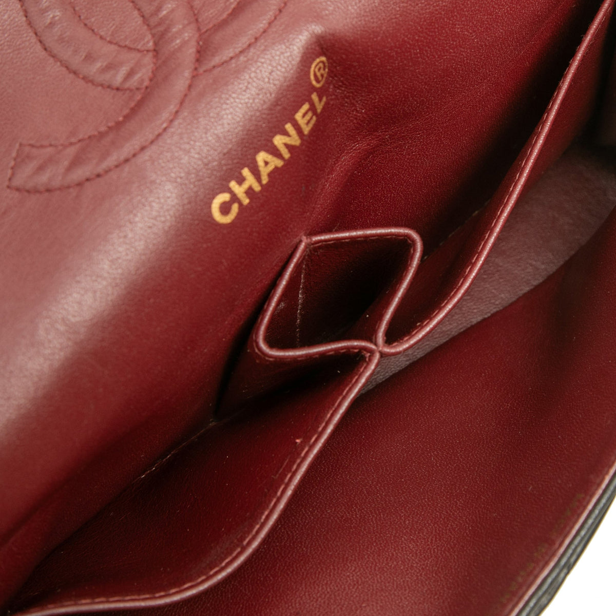 Chanel Medium Classic Lambskin Double Flap — Black