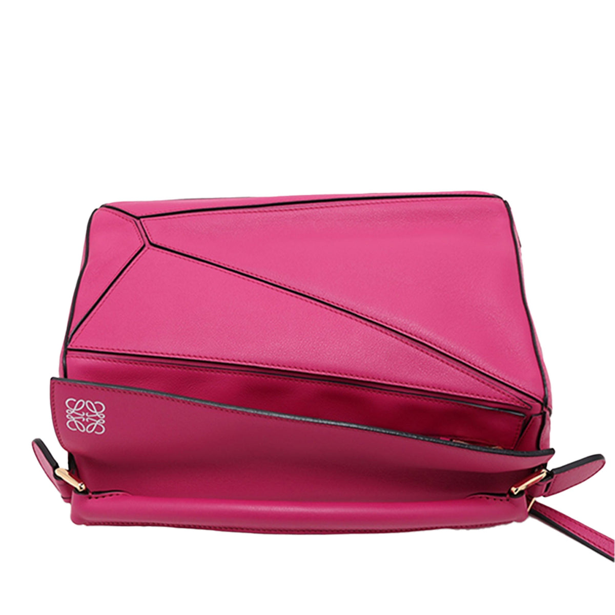 LOEWE Medium Calfskin Puzzle Satchel — Pink
