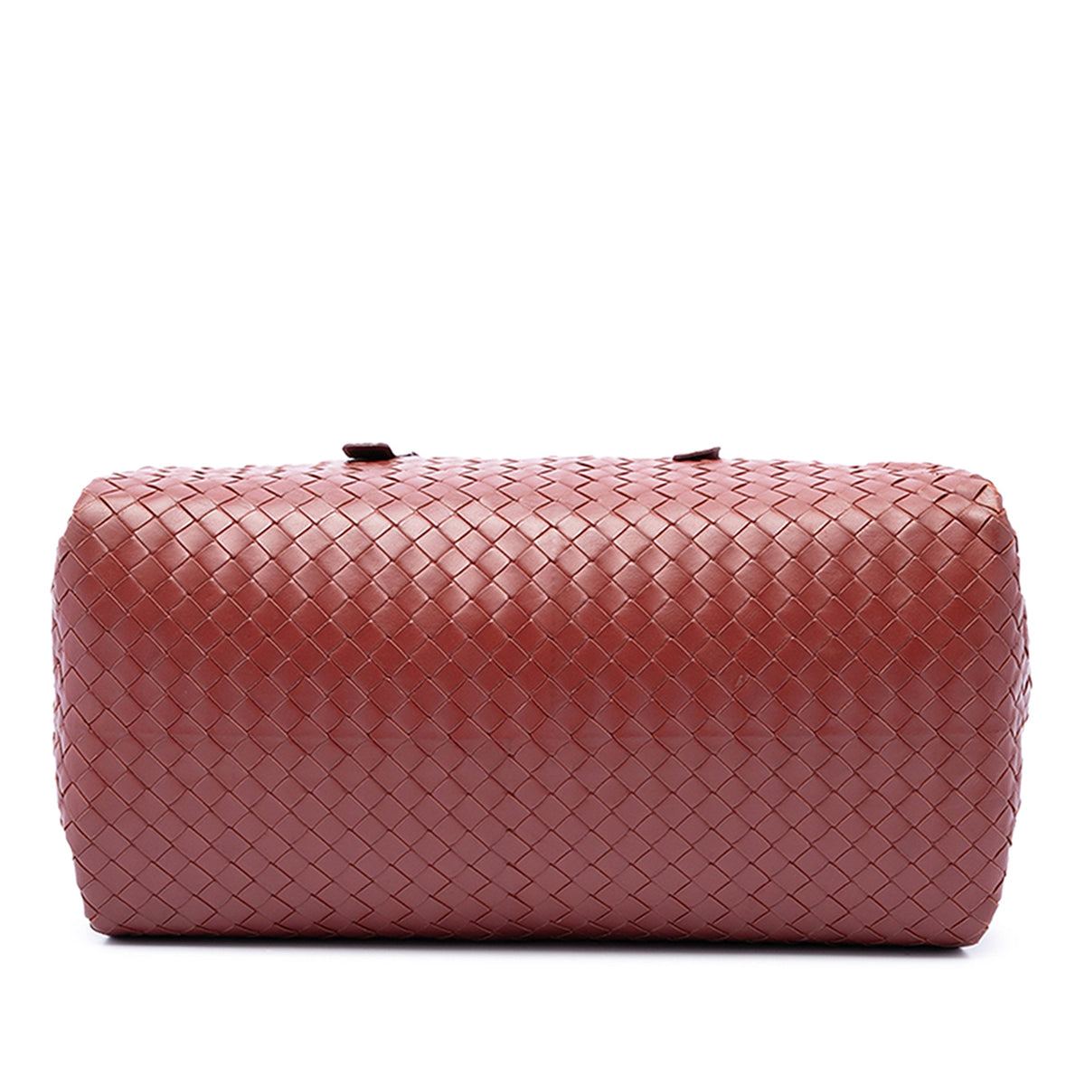 Bottega Veneta Nappa Intrecciato Boston Bag — Red
