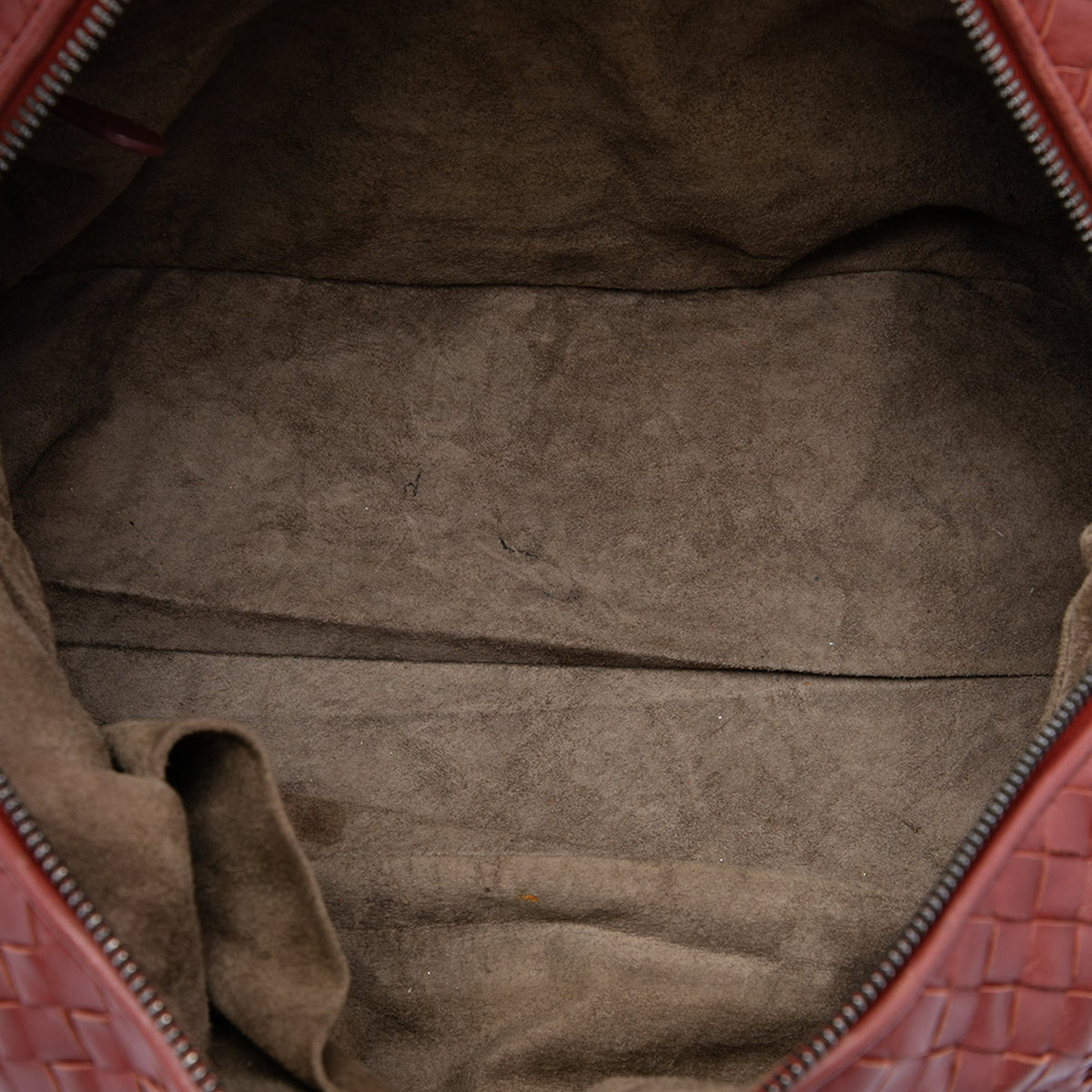 Bottega Veneta Nappa Intrecciato Boston Bag — Red