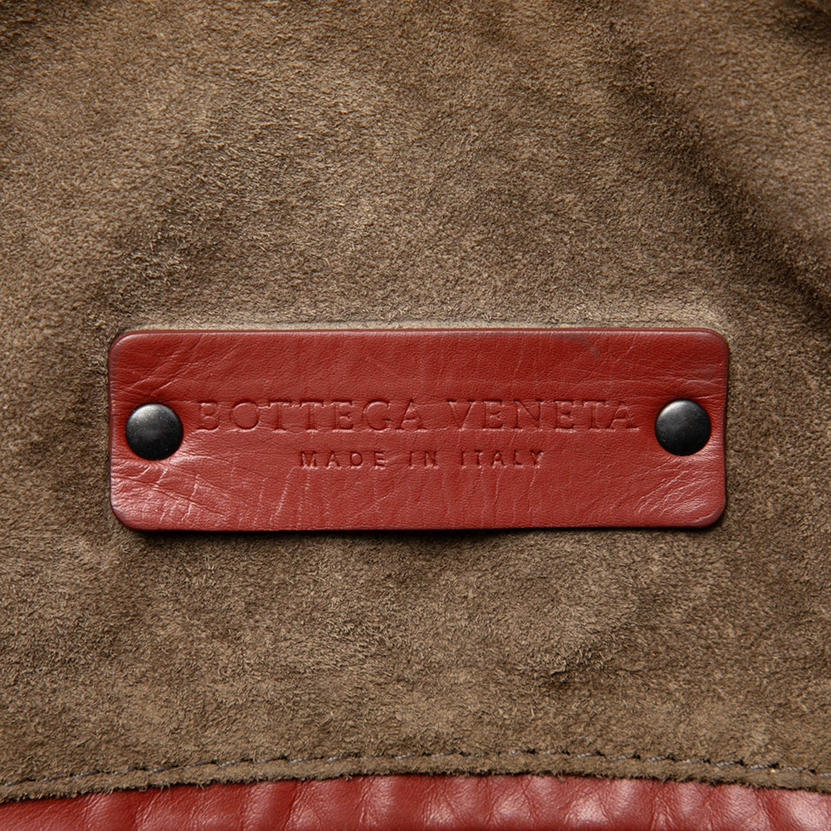 Bottega Veneta Nappa Intrecciato Boston Bag — Red