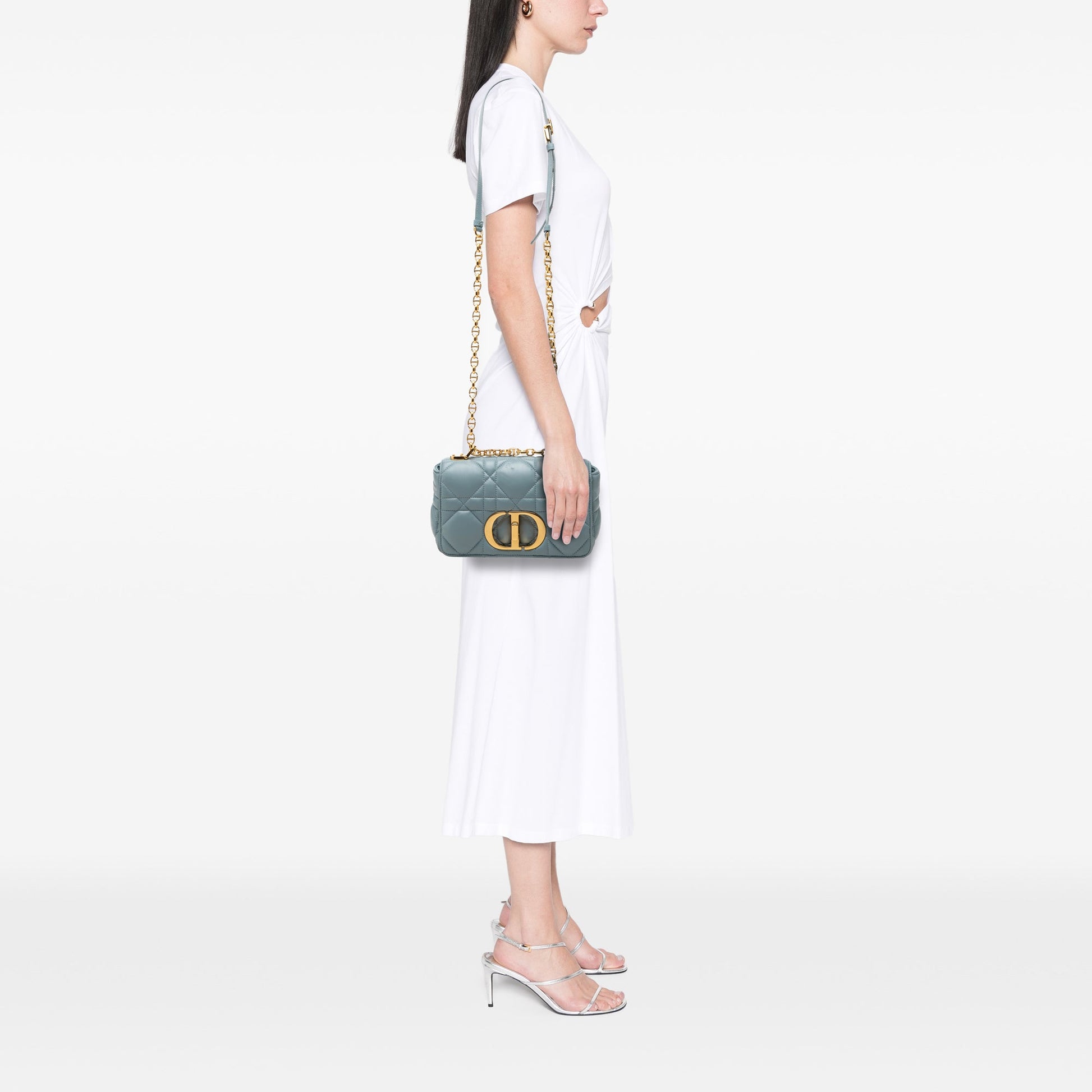 Dior Small Lambskin Macrocannage Caro Crossbody