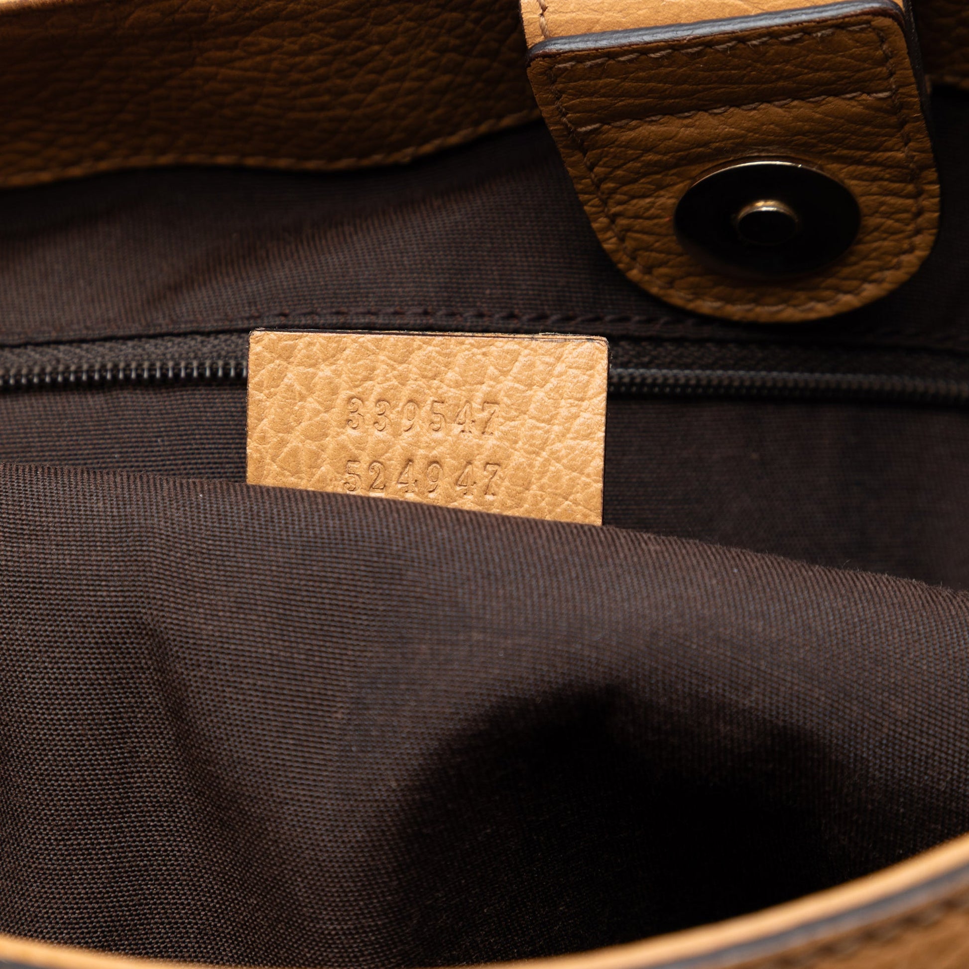 Gucci Grained Calfskin Bamboo Shopper Tote