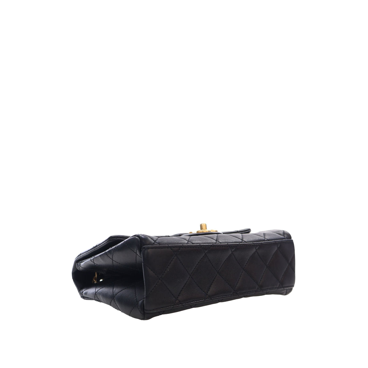 Chanel Quilted Lambskin Logo Letters Chanel Touch Chain Flap — Black