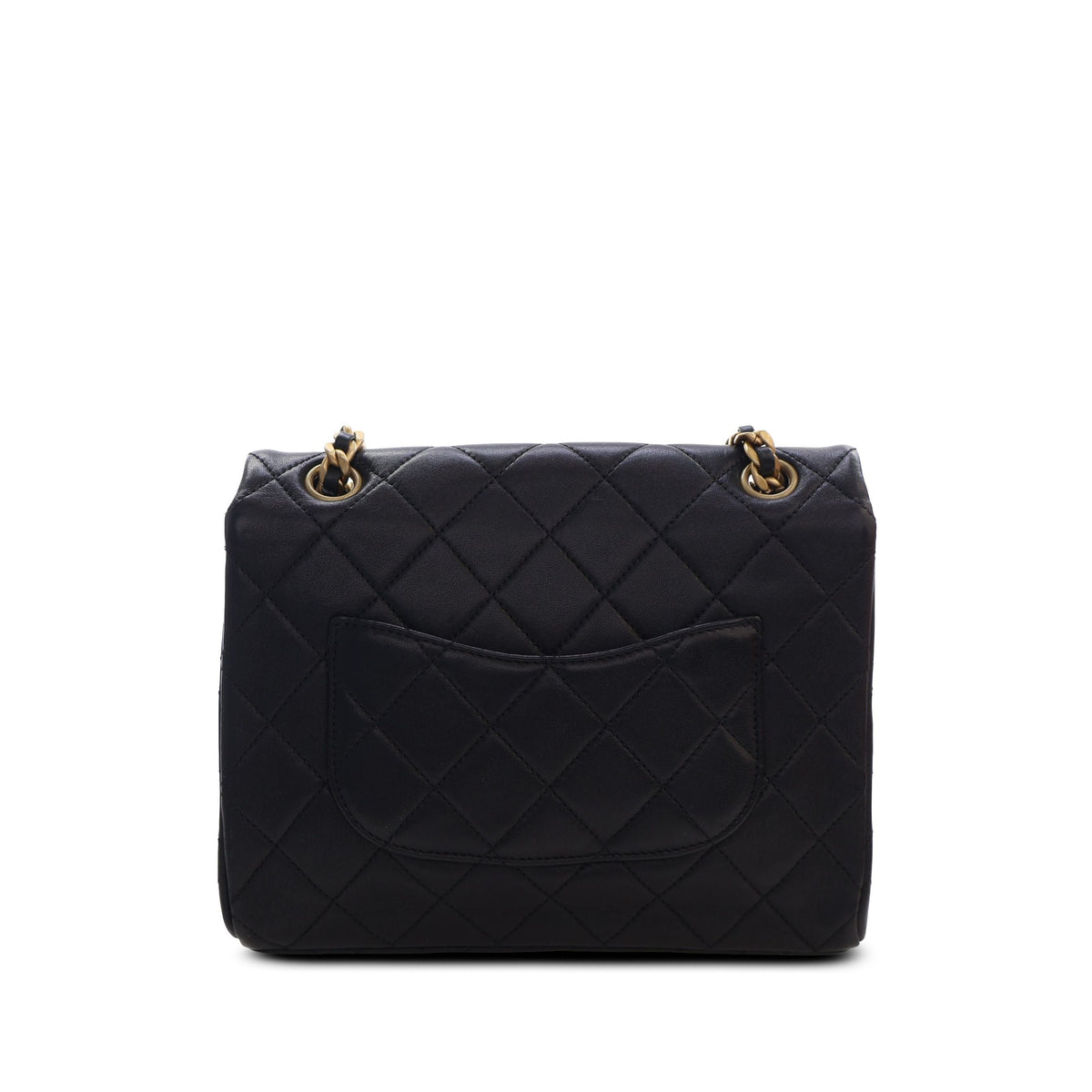 Chanel Quilted Lambskin Logo Letters Chanel Touch Chain Flap — Black