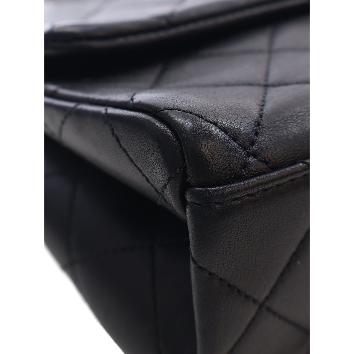 Chanel Quilted Lambskin Logo Letters Chanel Touch Chain Flap — Black