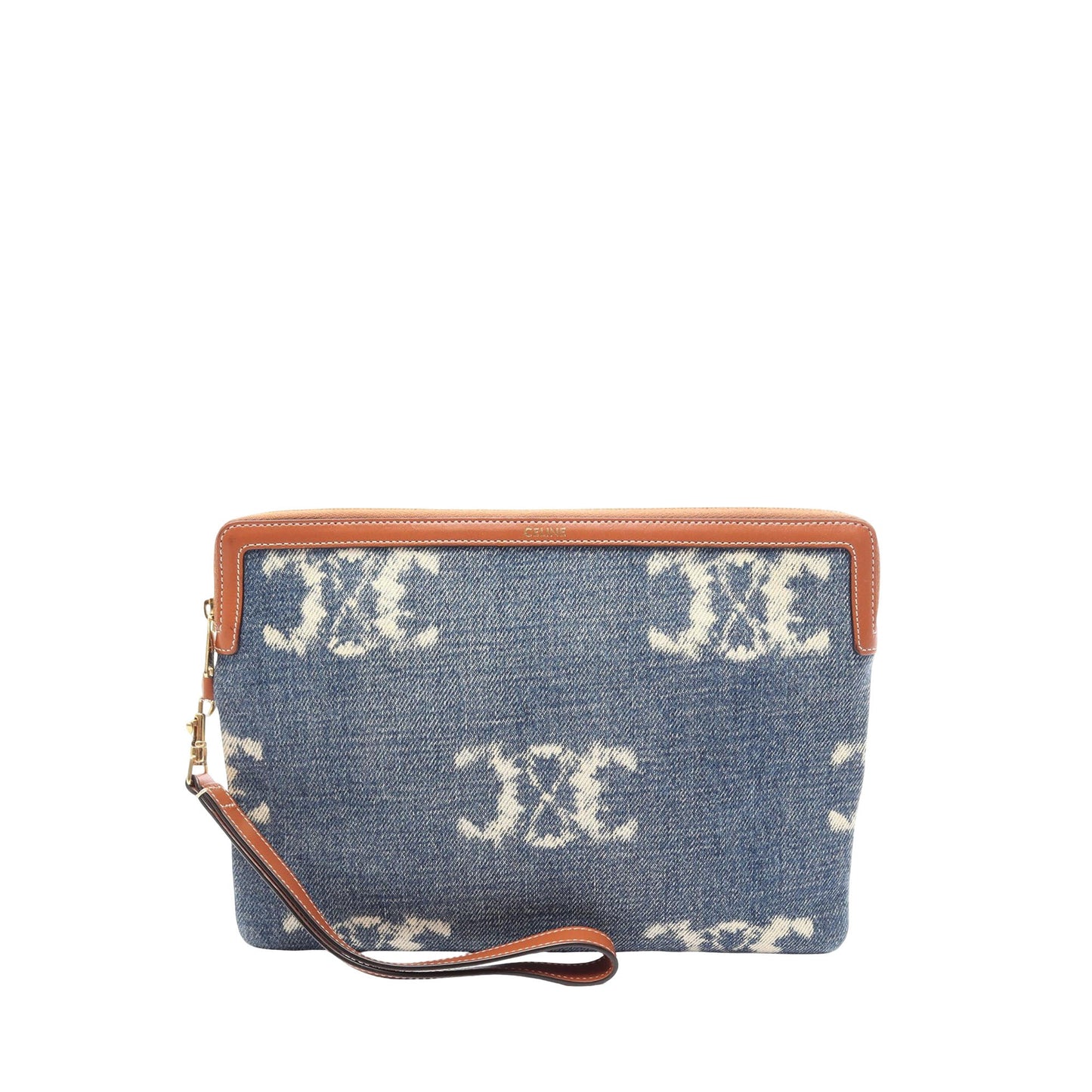 Celine Triomphe Denim Clutch