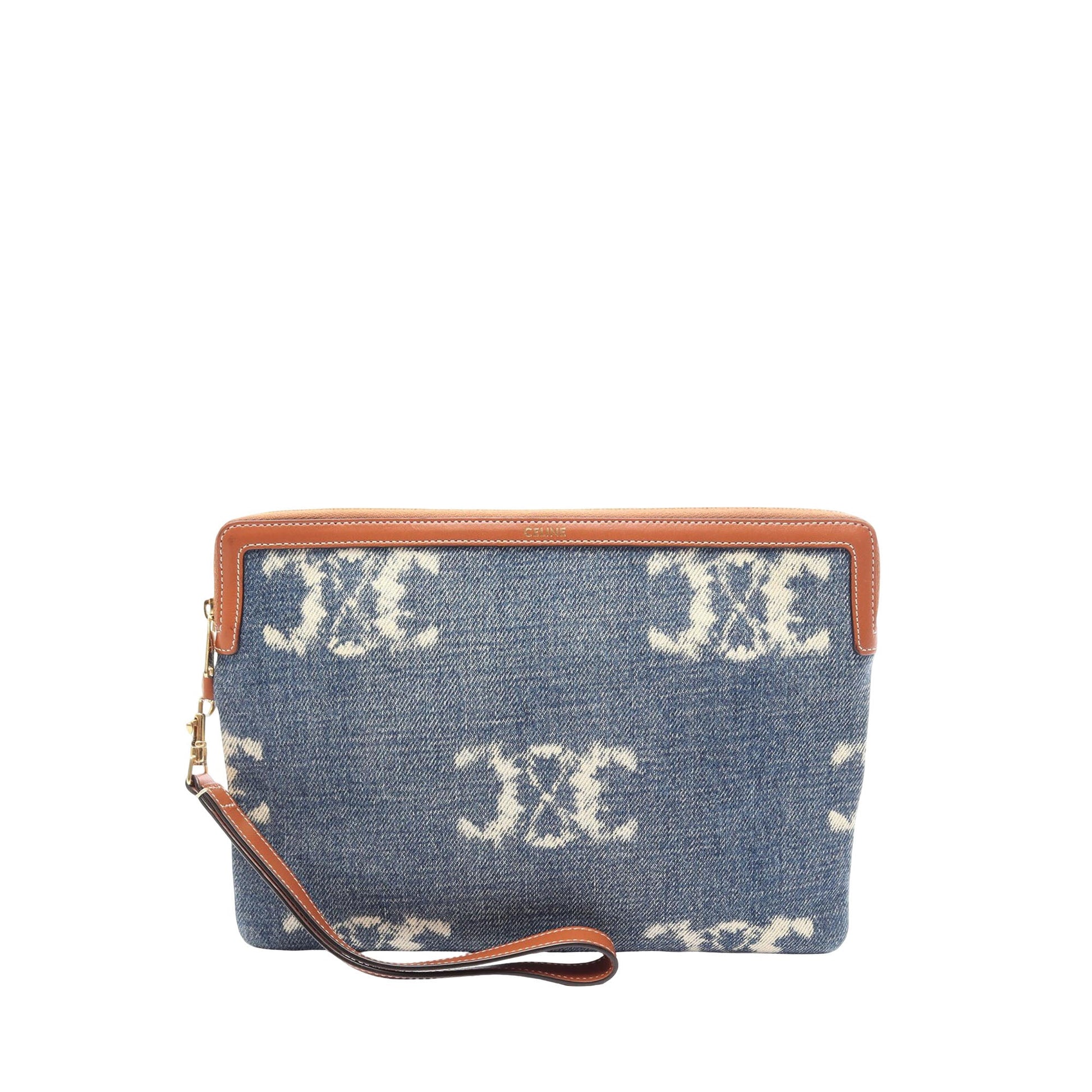 Celine Triomphe Denim Clutch