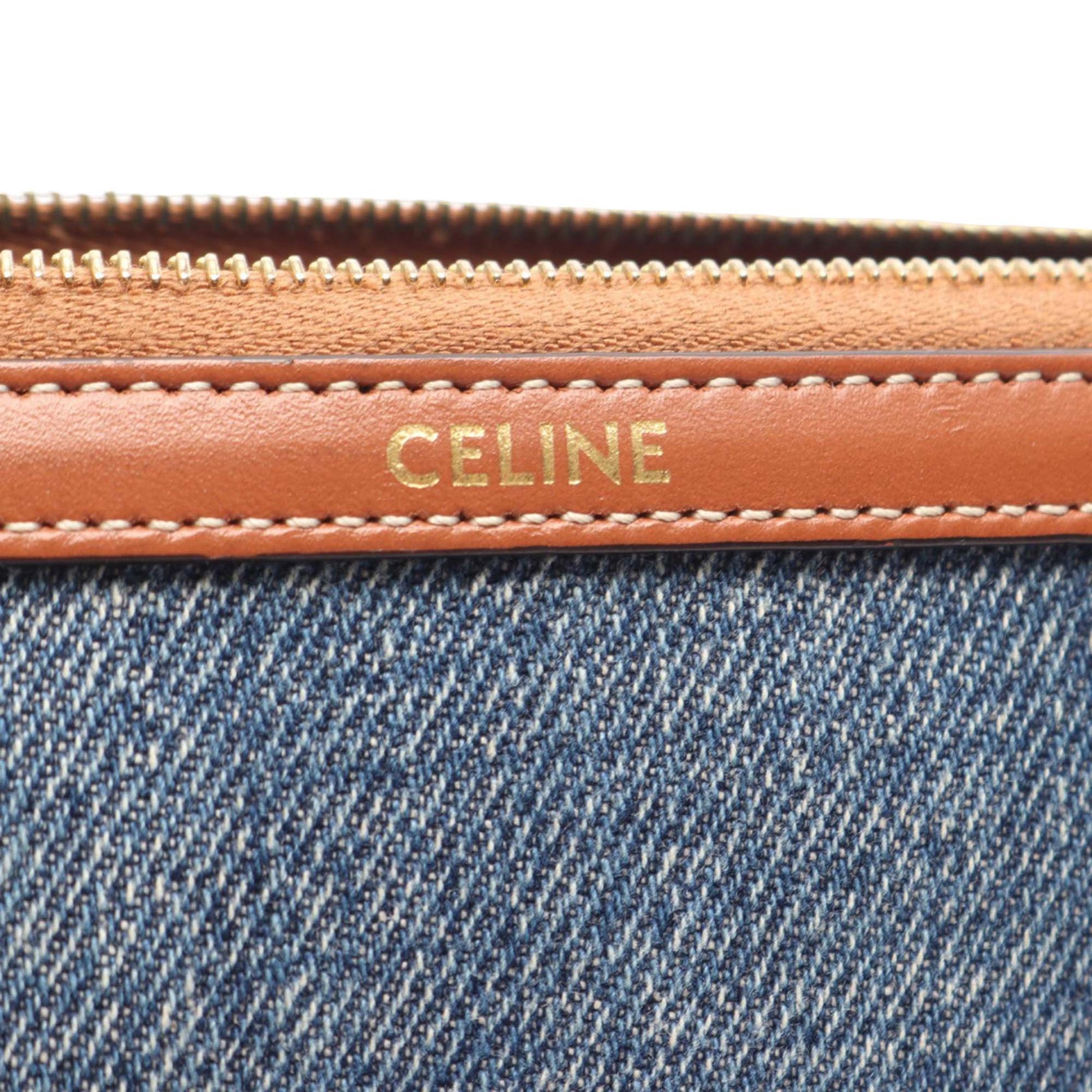 Celine Triomphe Denim Clutch