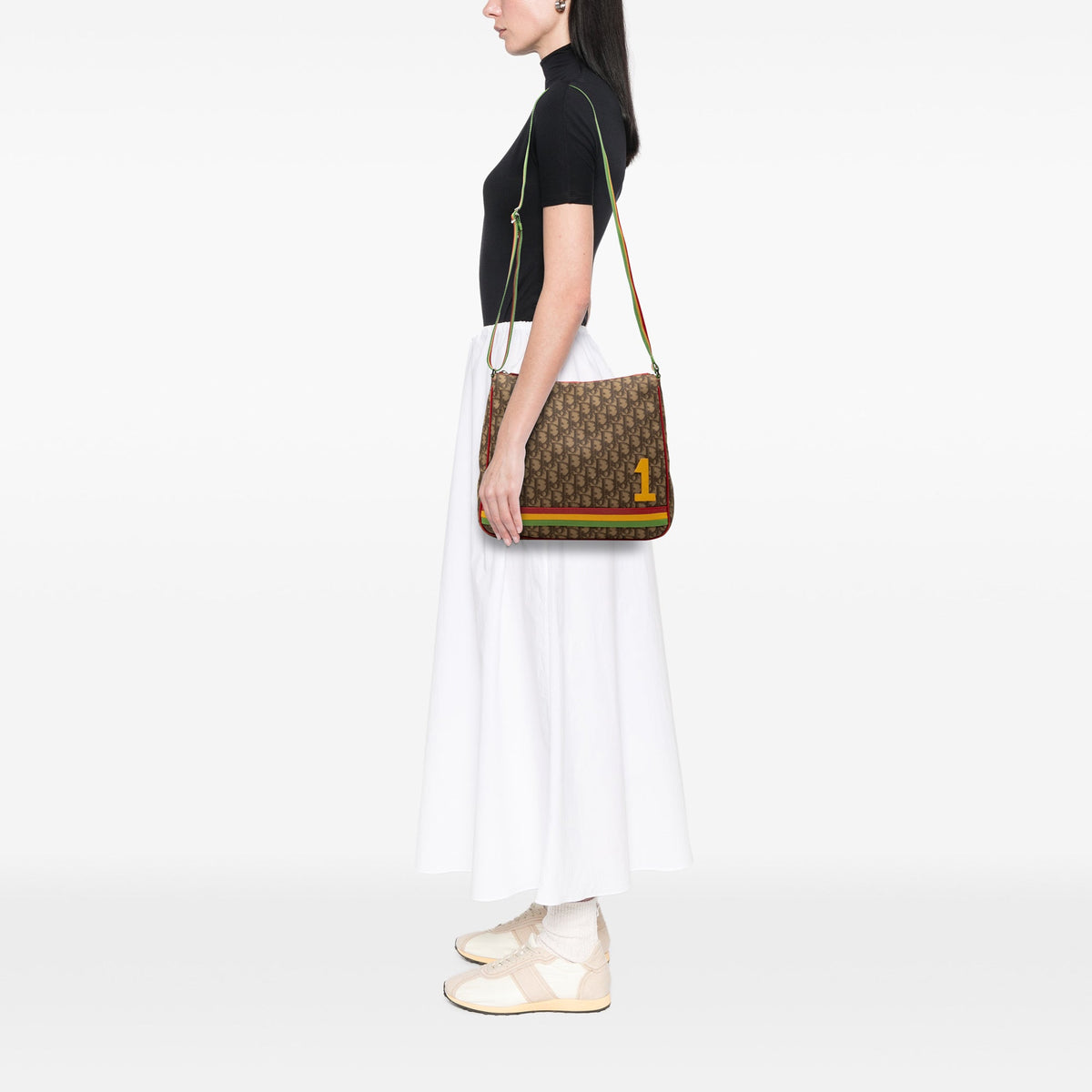 Dior Diorissimo Trotter Coated Canvas Rasta Crossbody