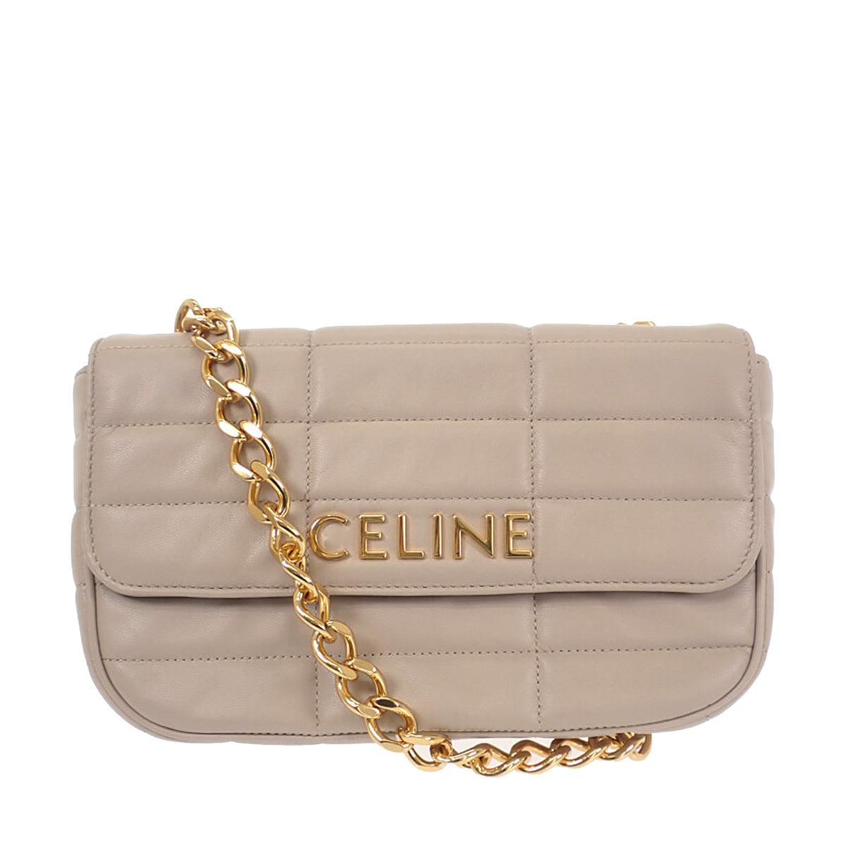 Celine Matelasse Goatskin Monochrome Chain Shoulder Bag