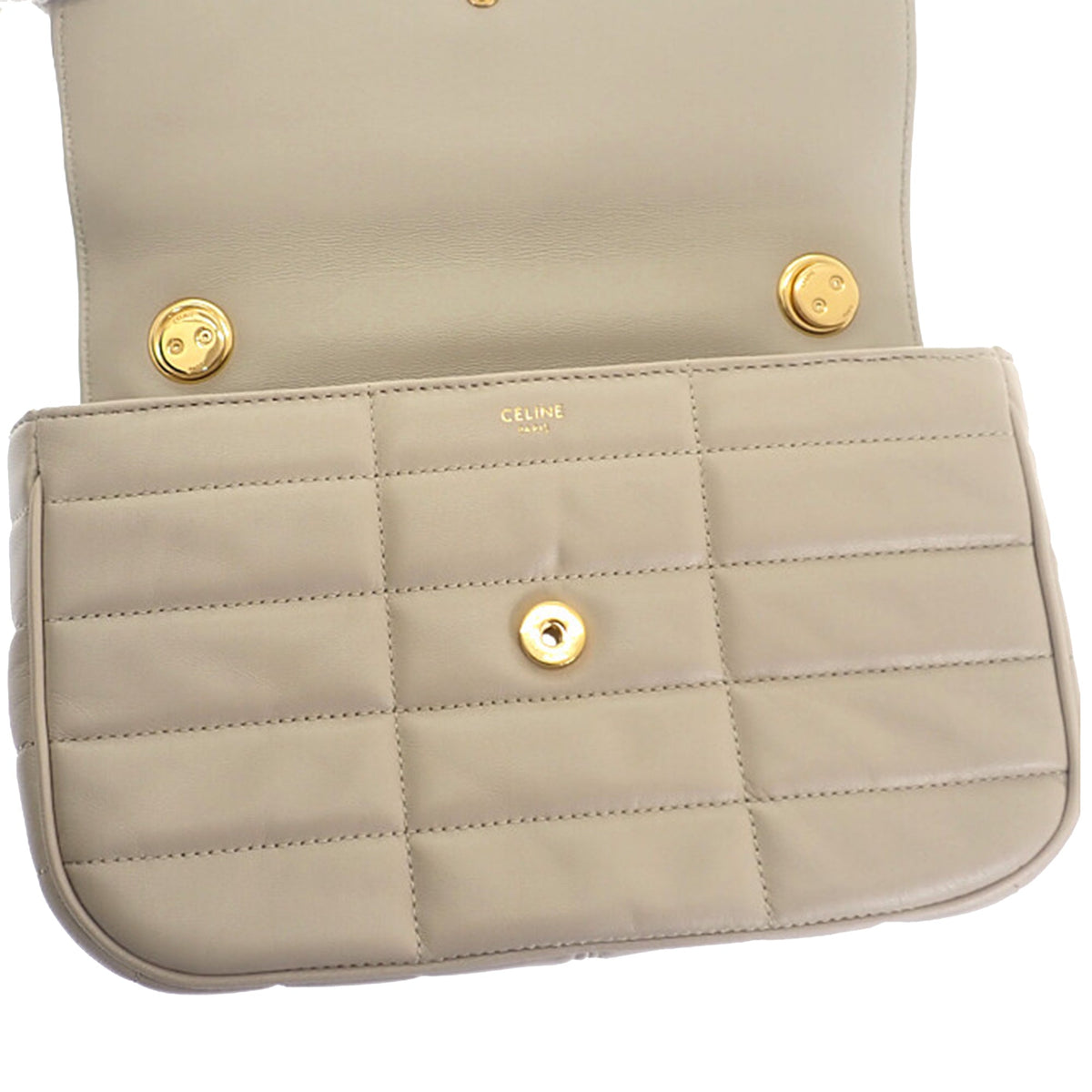 Celine Matelasse Goatskin Monochrome Chain Shoulder Bag