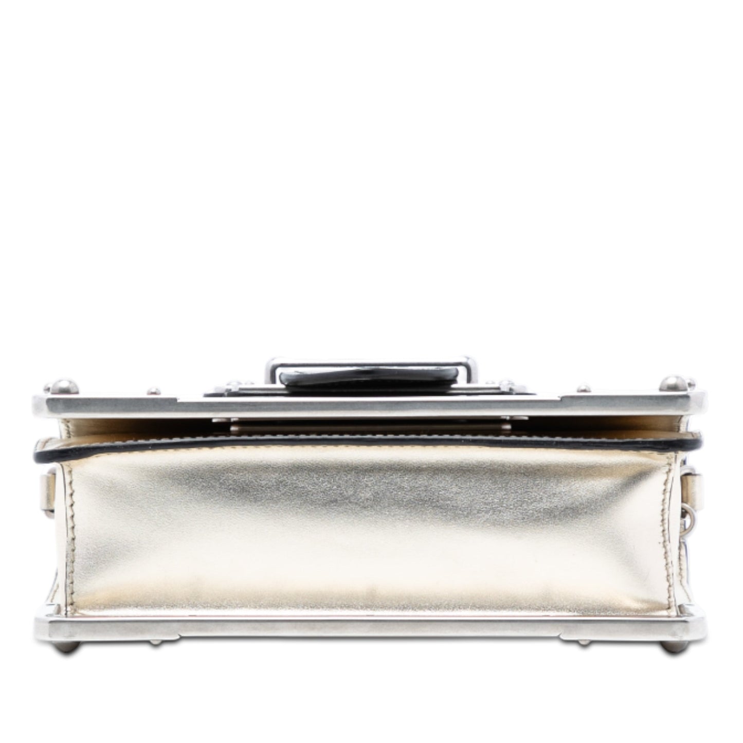 Prada Saffiano Trimmed Metallic Vitello Cahier Bag