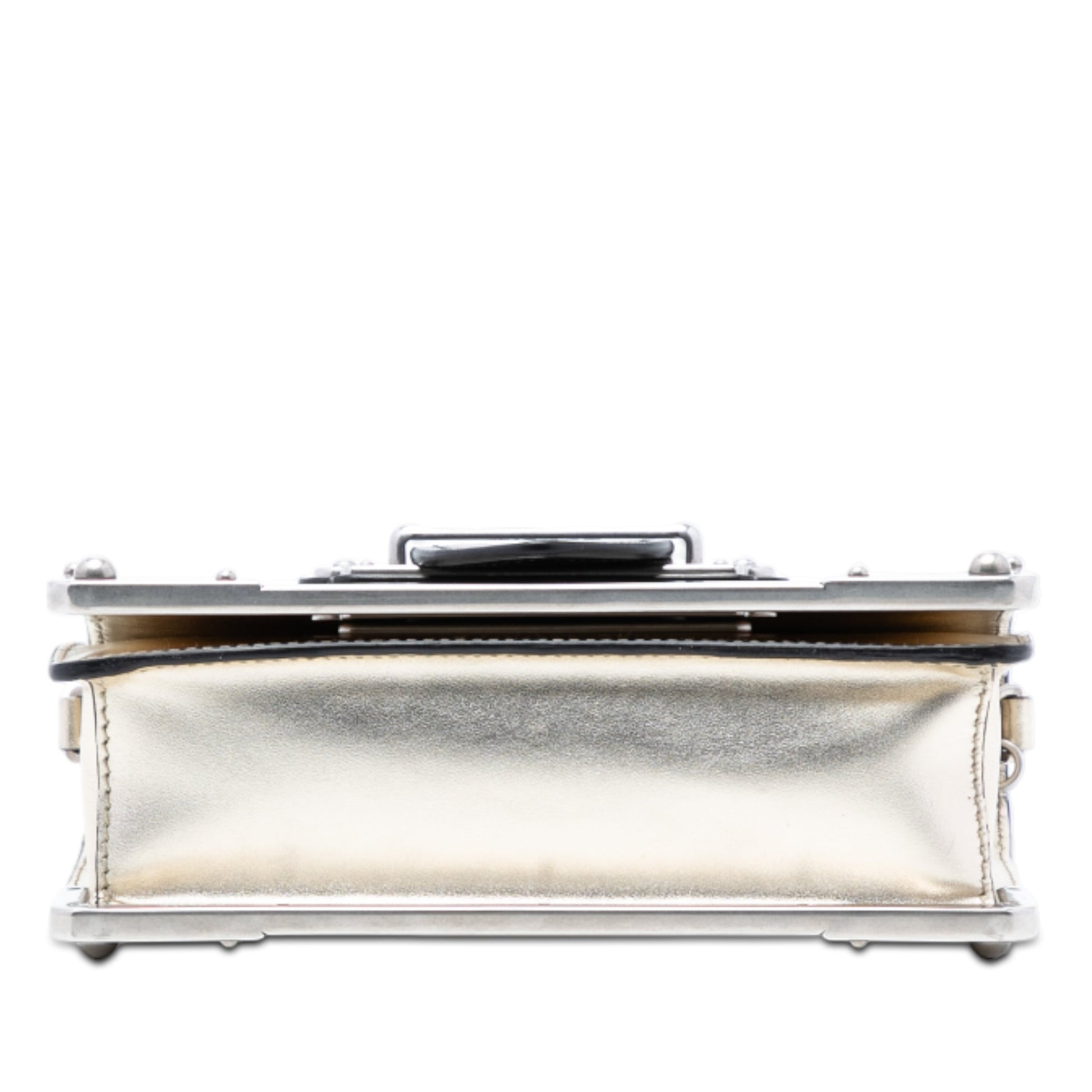 Prada Saffiano Trimmed Metallic Vitello Cahier Bag