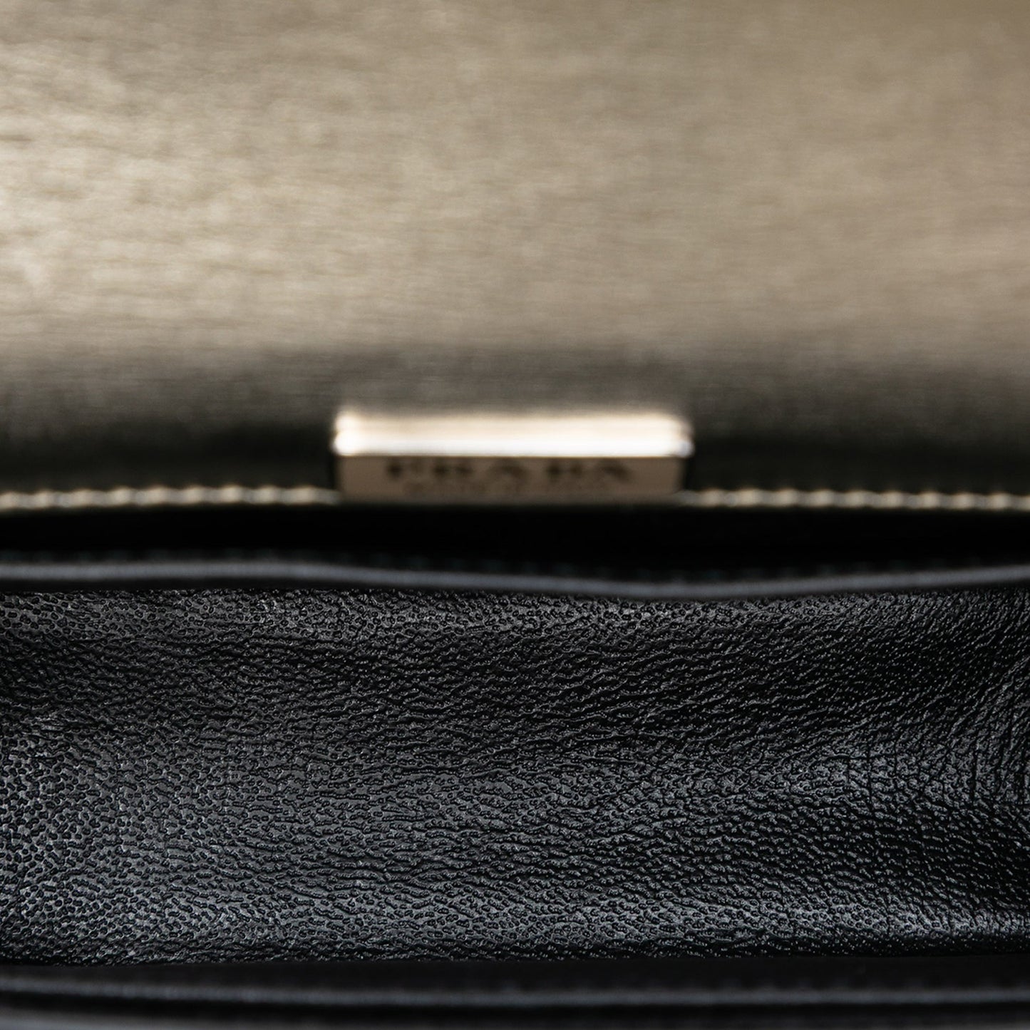 Prada Saffiano Trimmed Metallic Vitello Cahier Bag