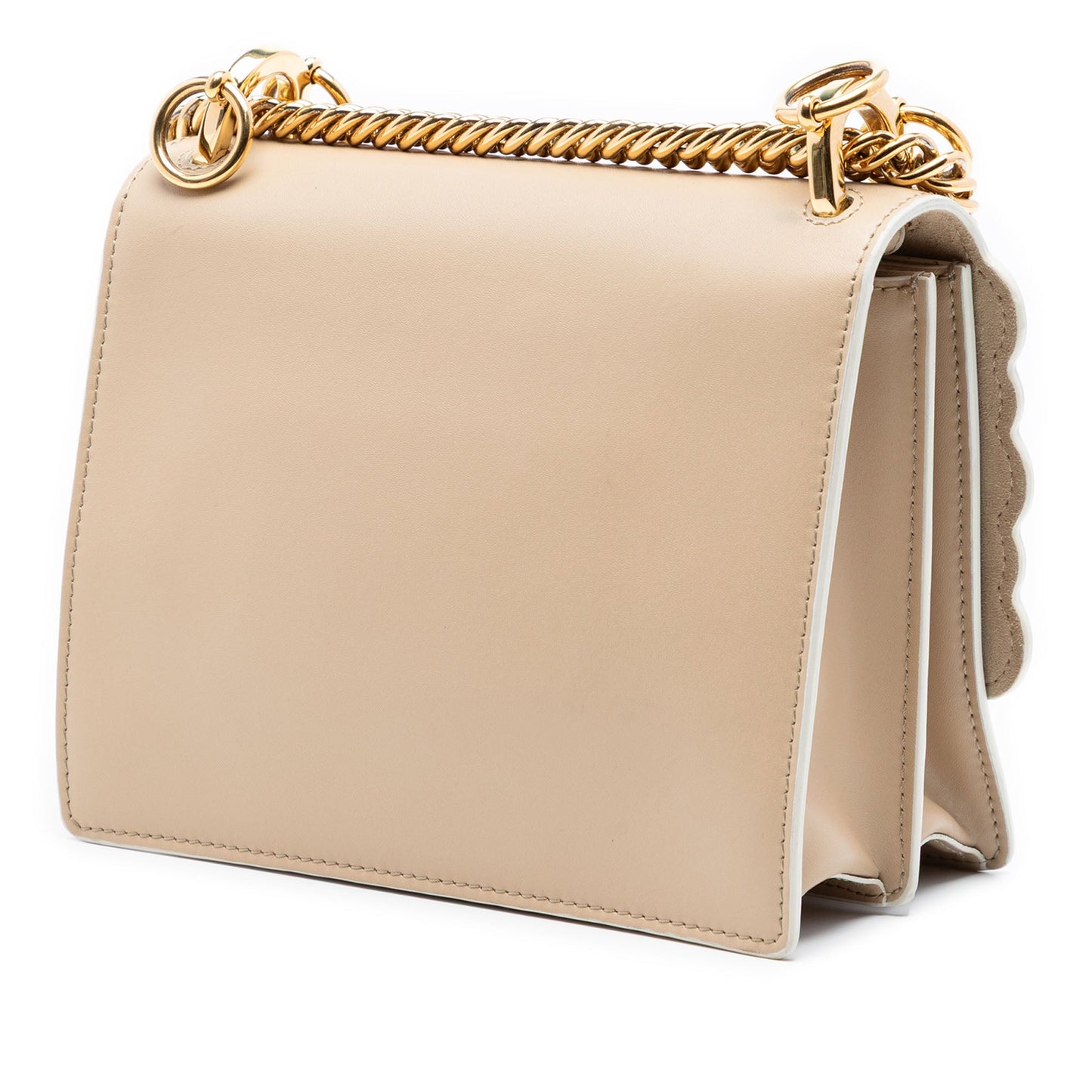 Fendi Mini Scalloped Leather and Studded Floral Kan I Crossbody