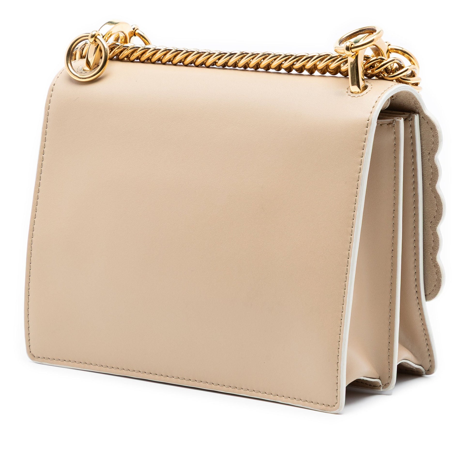 Fendi Mini Scalloped Leather and Studded Floral Kan I Crossbody